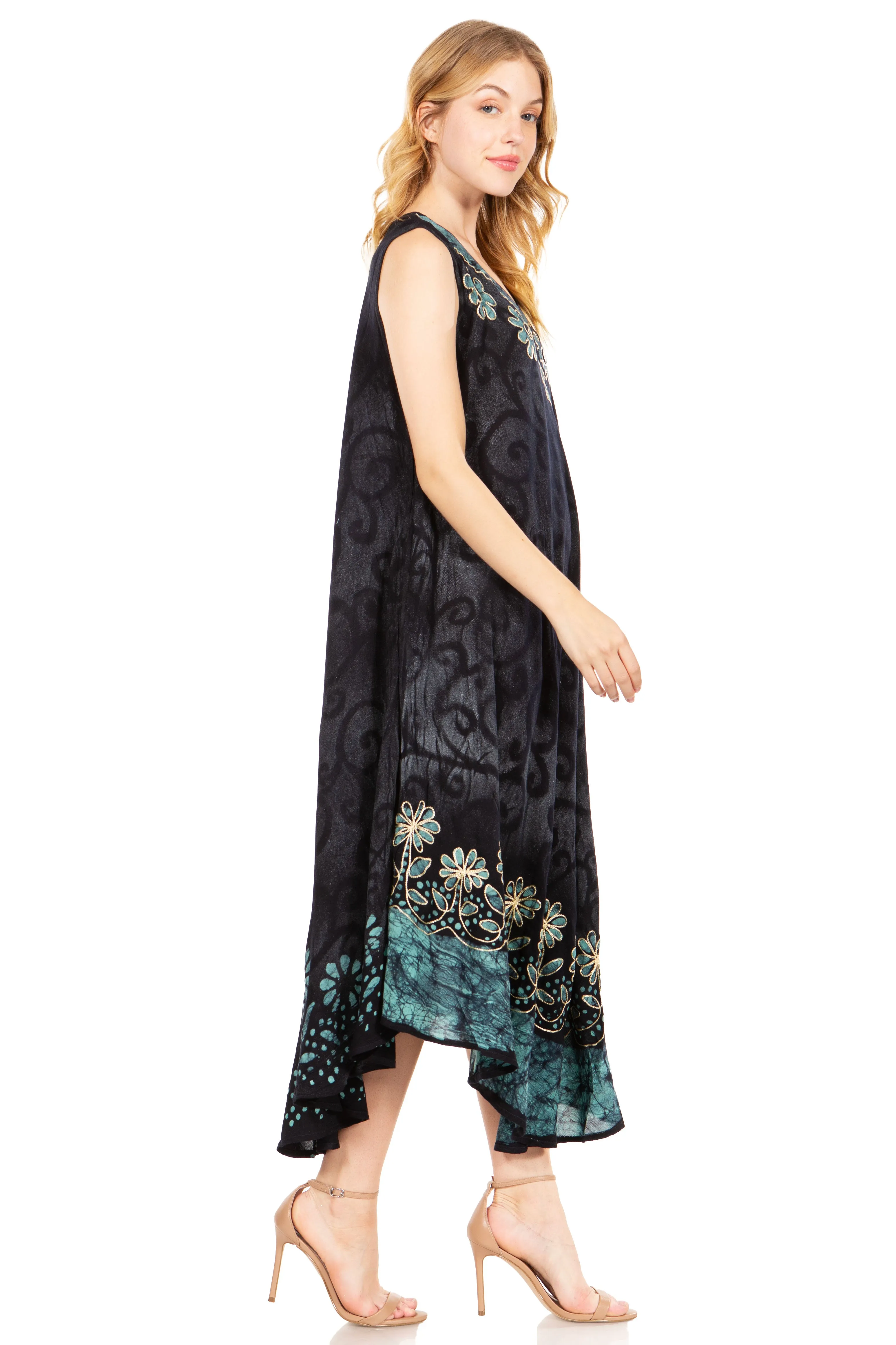 Sakkas Starlight Second Tie Dye Caftan Dress: Women's Beach Cover Up