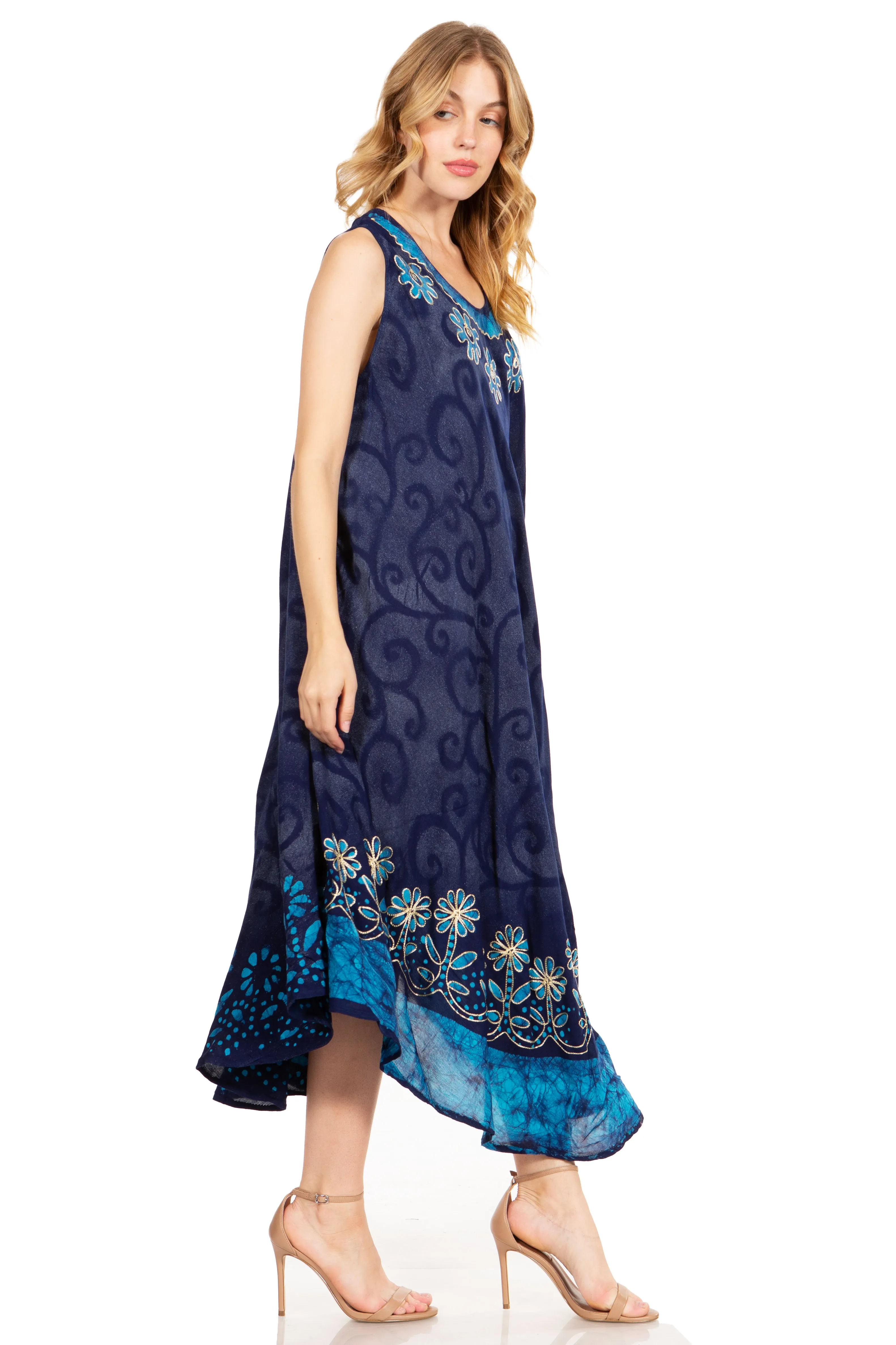 Sakkas Starlight Second Tie Dye Caftan Dress: Women's Beach Cover Up