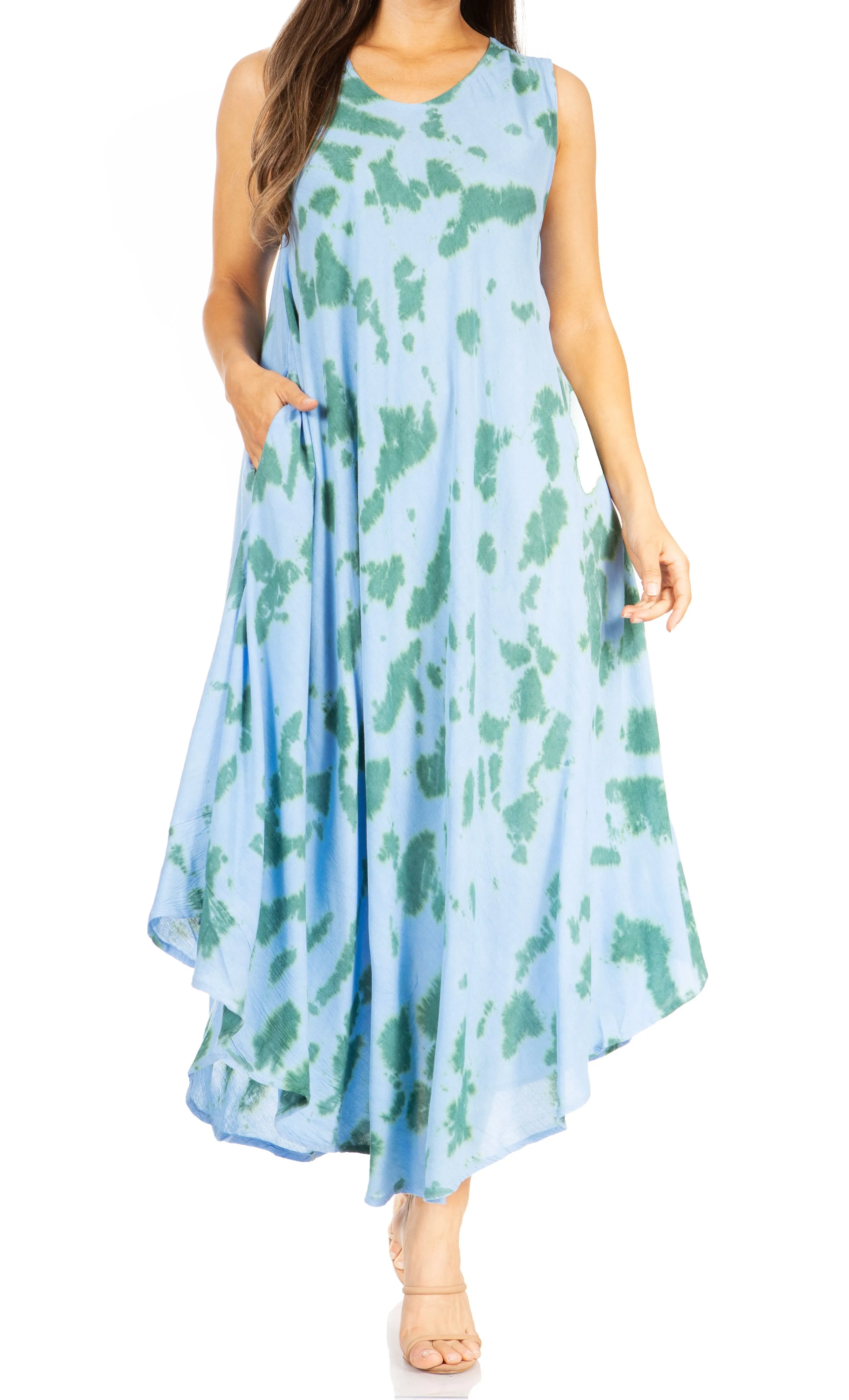 Sakkas Starlight Second Tie Dye Caftan Dress: Women's Beach Cover Up