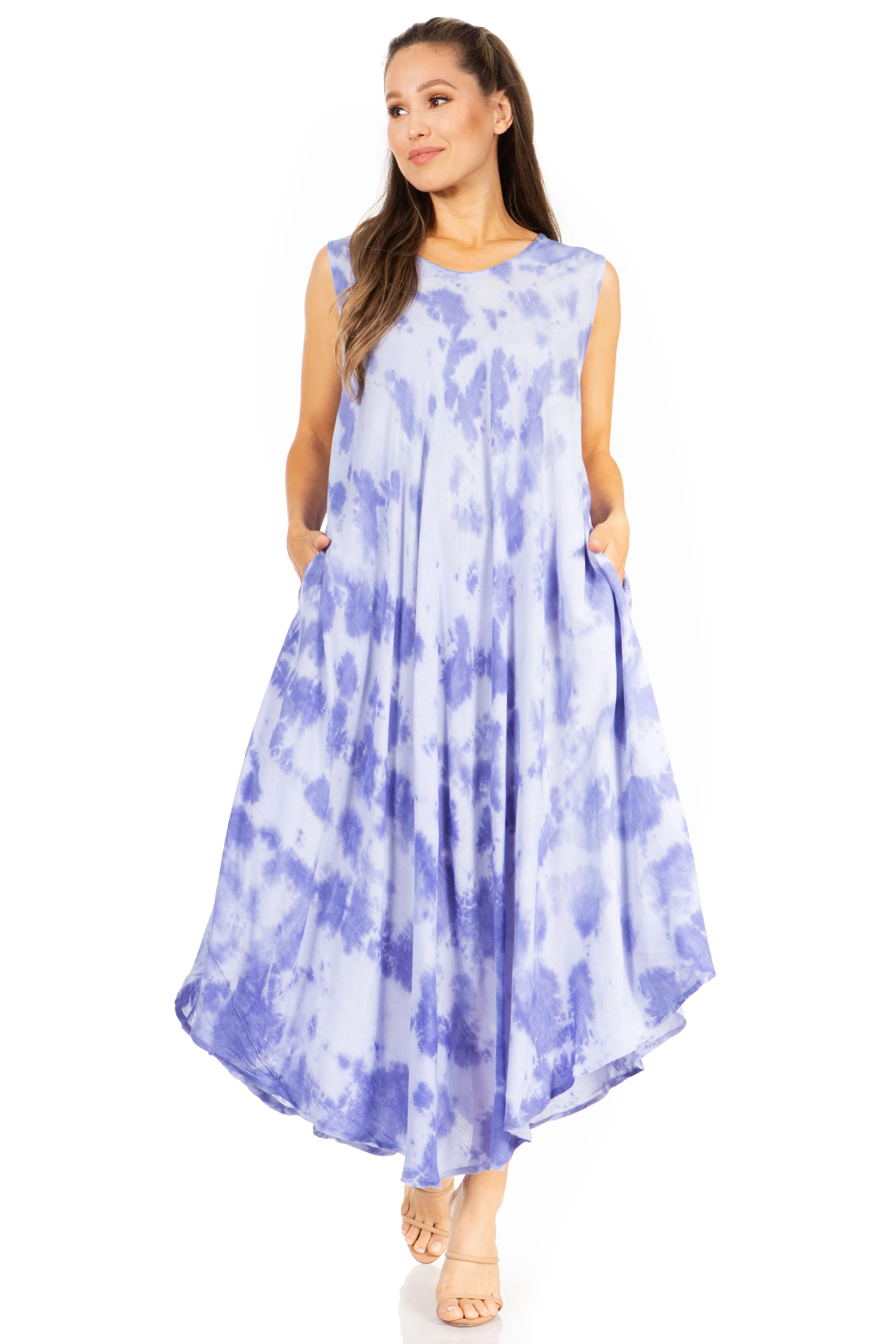 Sakkas Starlight Second Tie Dye Caftan Dress: Women's Beach Cover Up