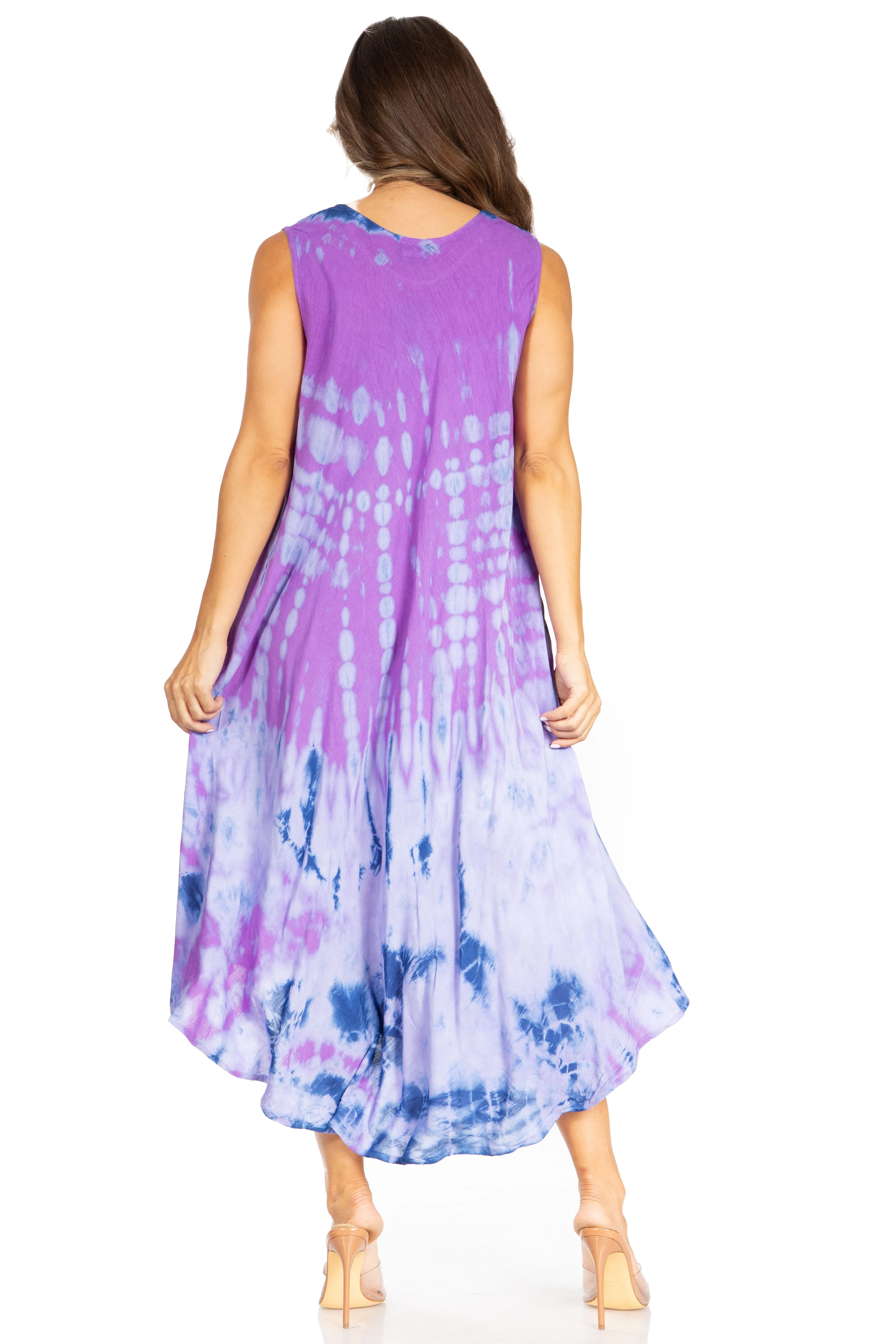 Sakkas Starlight Second Tie Dye Caftan Dress: Women's Beach Cover Up