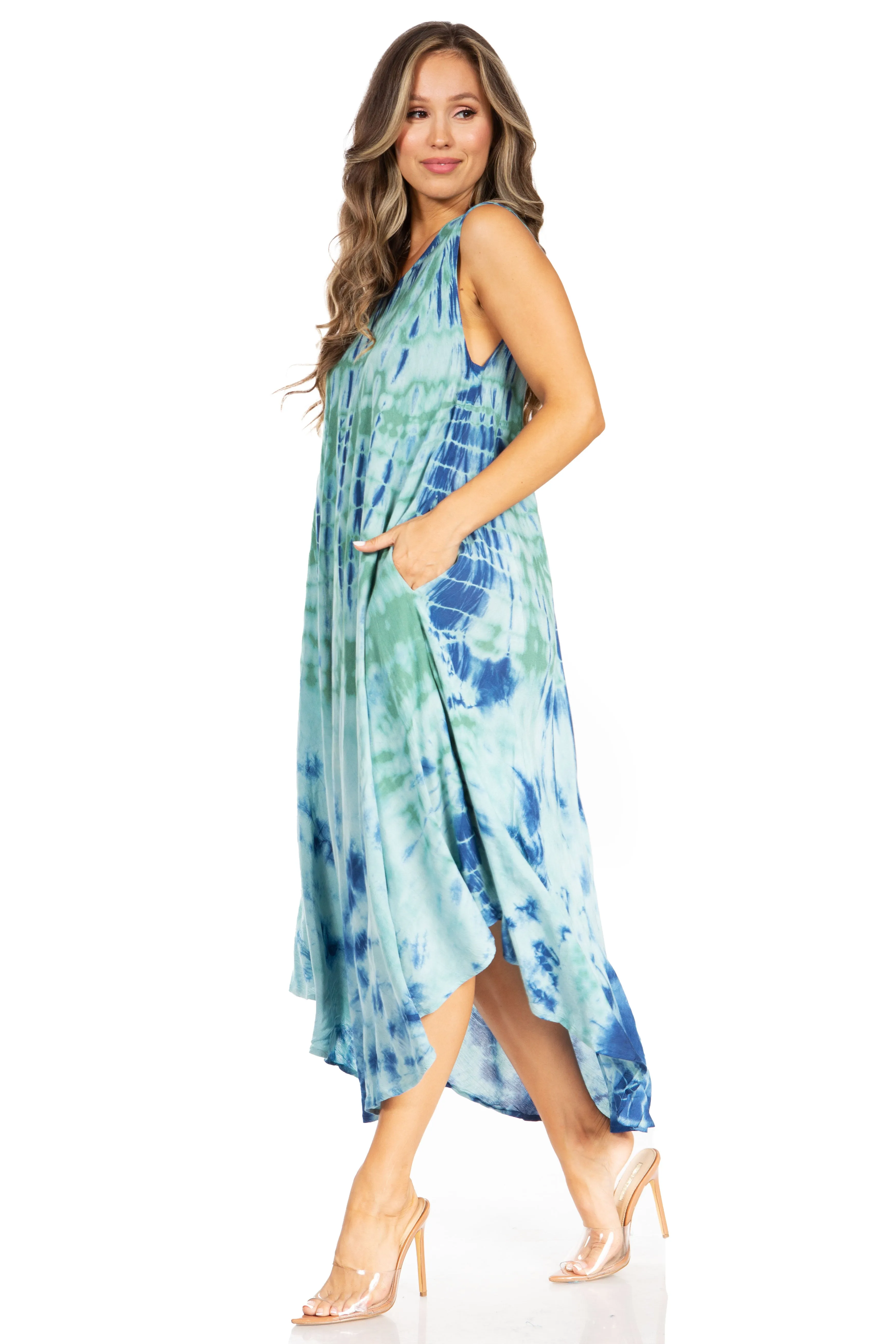 Sakkas Starlight Second Tie Dye Caftan Dress: Women's Beach Cover Up