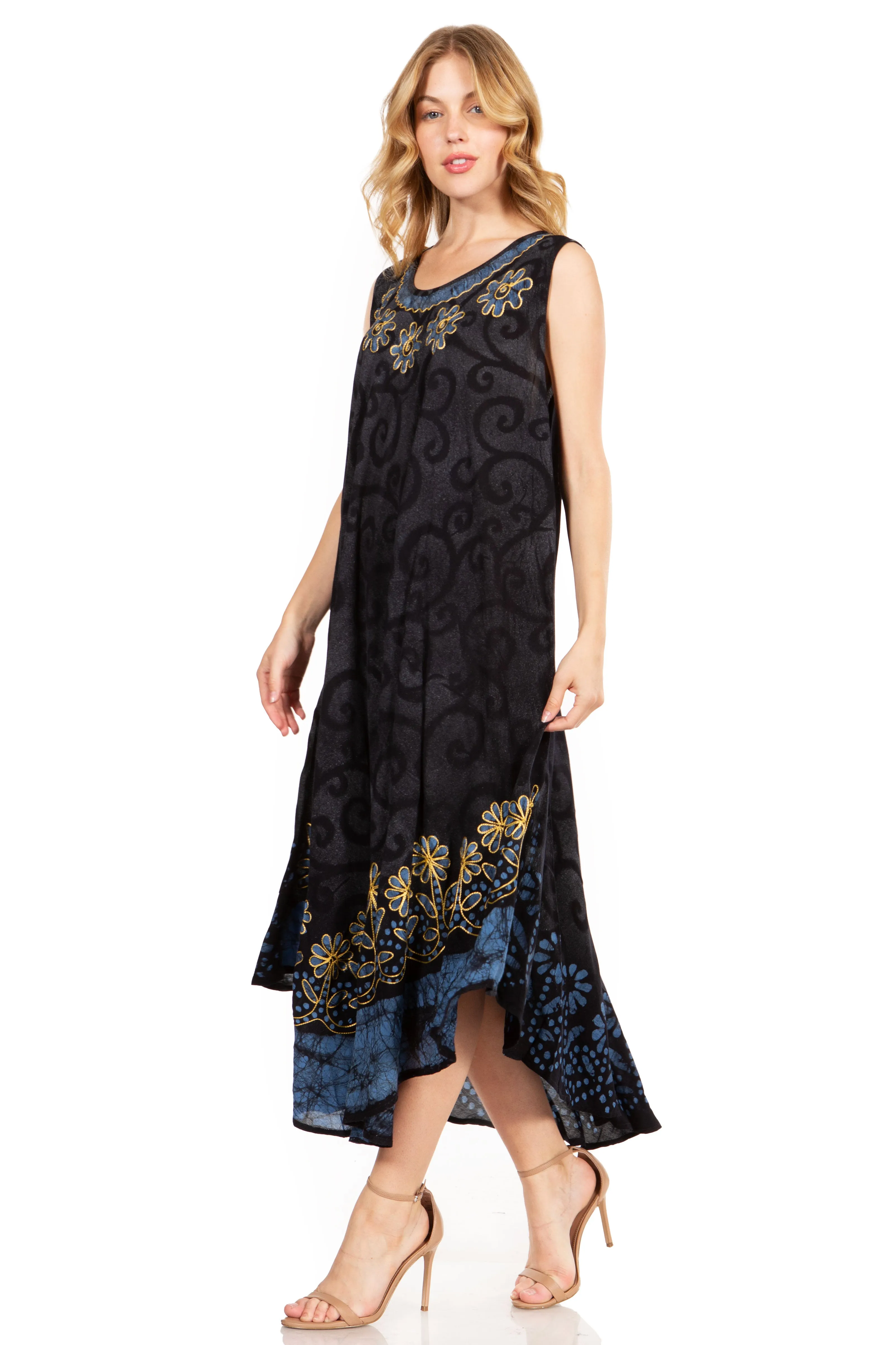 Sakkas Starlight Second Tie Dye Caftan Dress: Women's Beach Cover Up