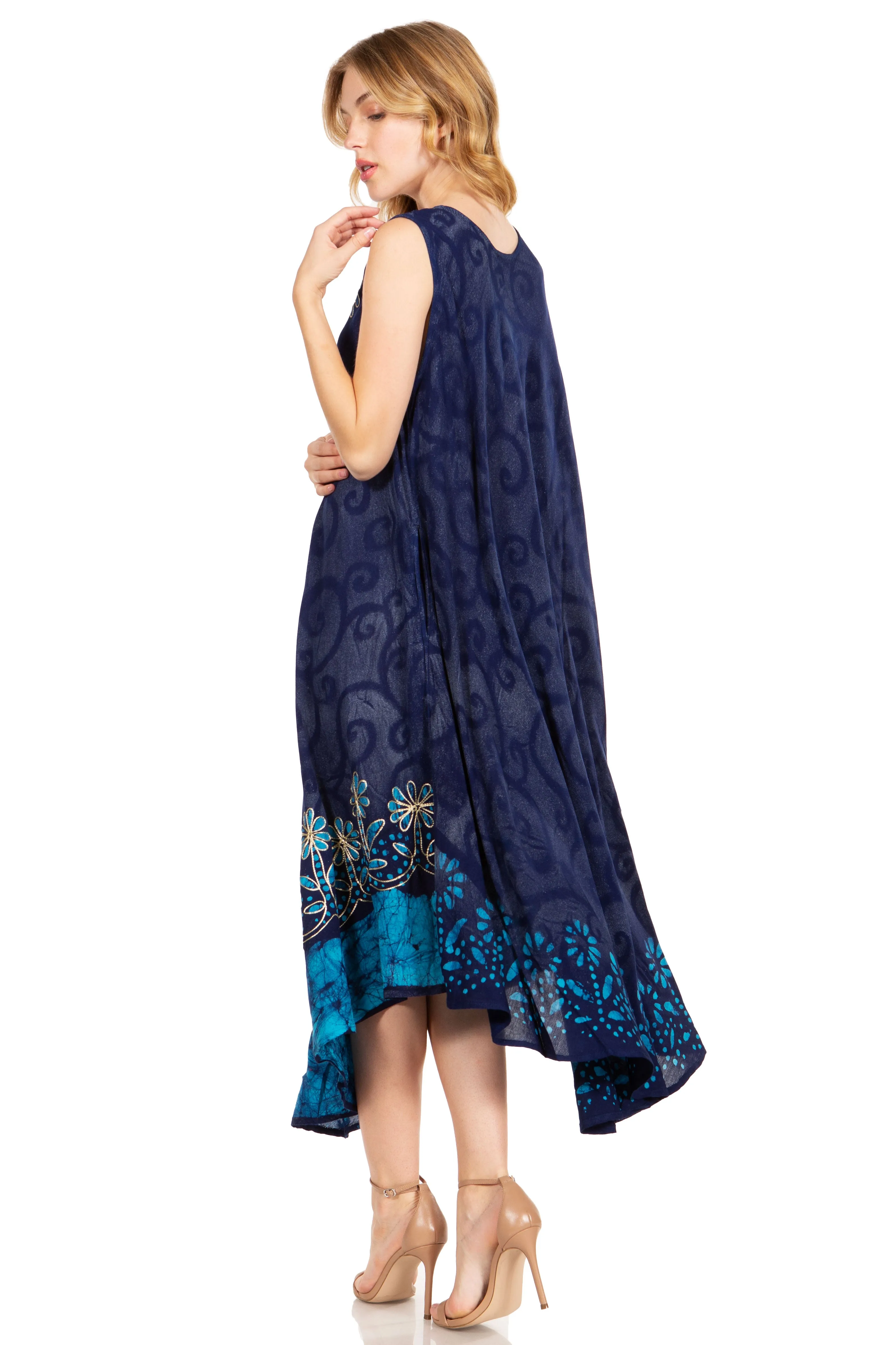 Sakkas Starlight Second Tie Dye Caftan Dress: Women's Beach Cover Up