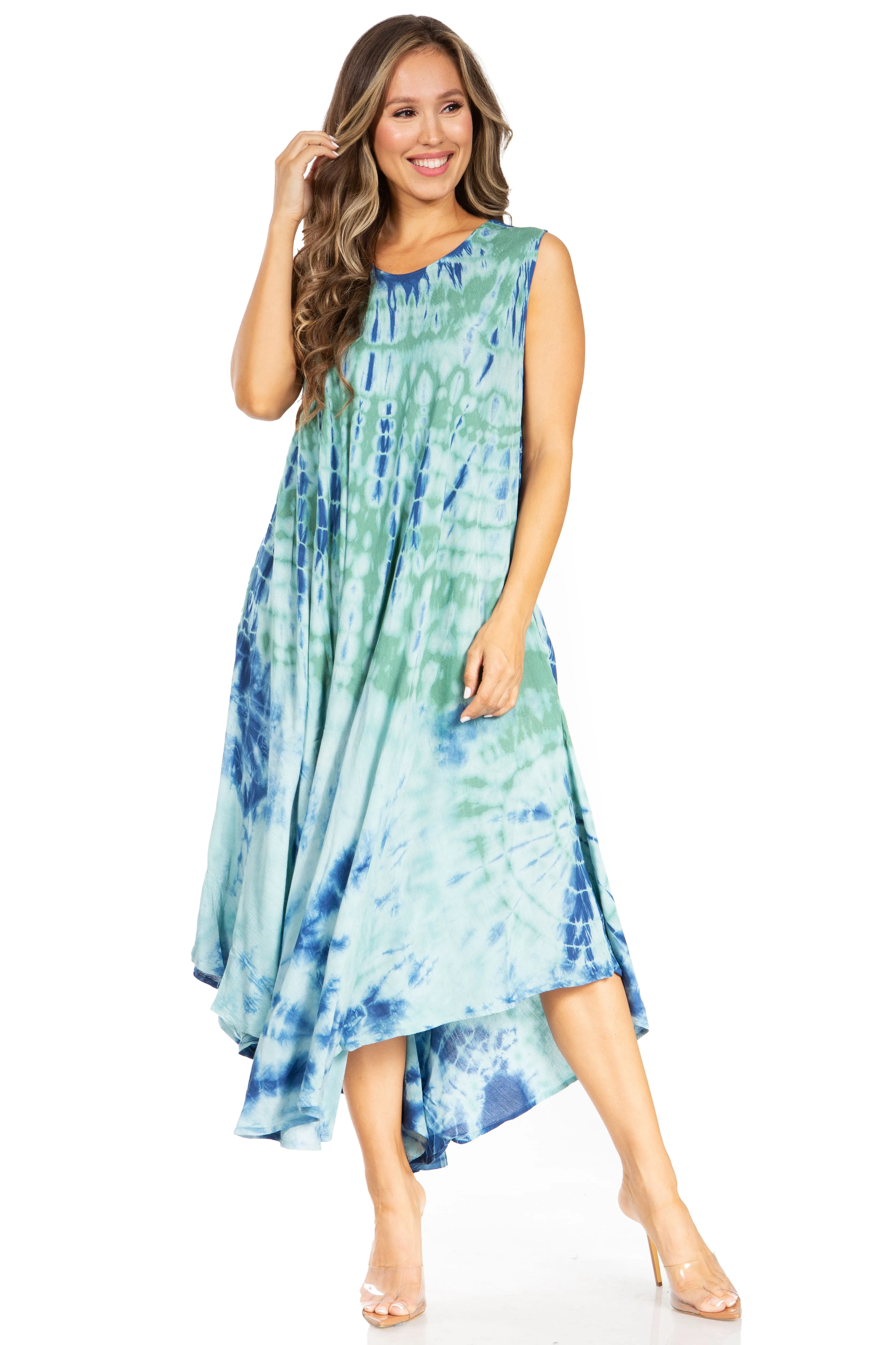 Sakkas Starlight Second Tie Dye Caftan Dress: Women's Beach Cover Up