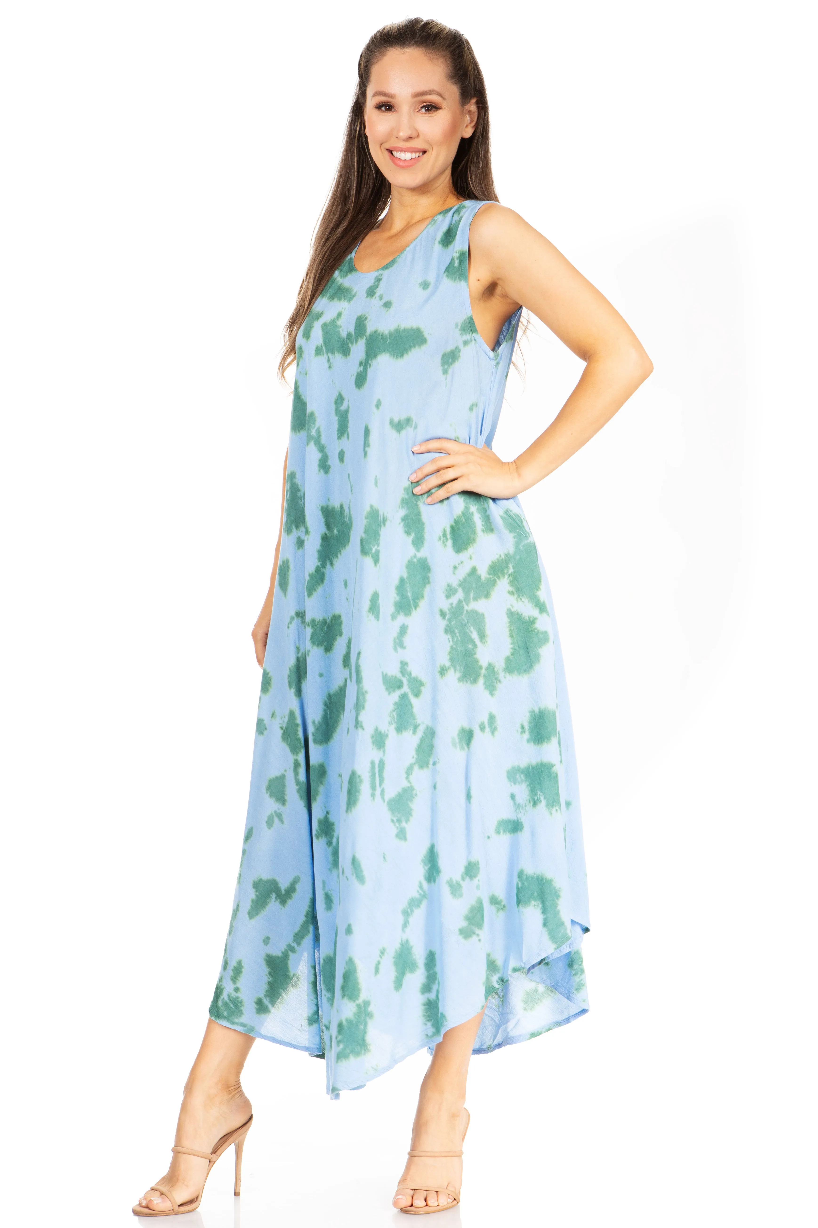 Sakkas Starlight Second Tie Dye Caftan Dress: Women's Beach Cover Up