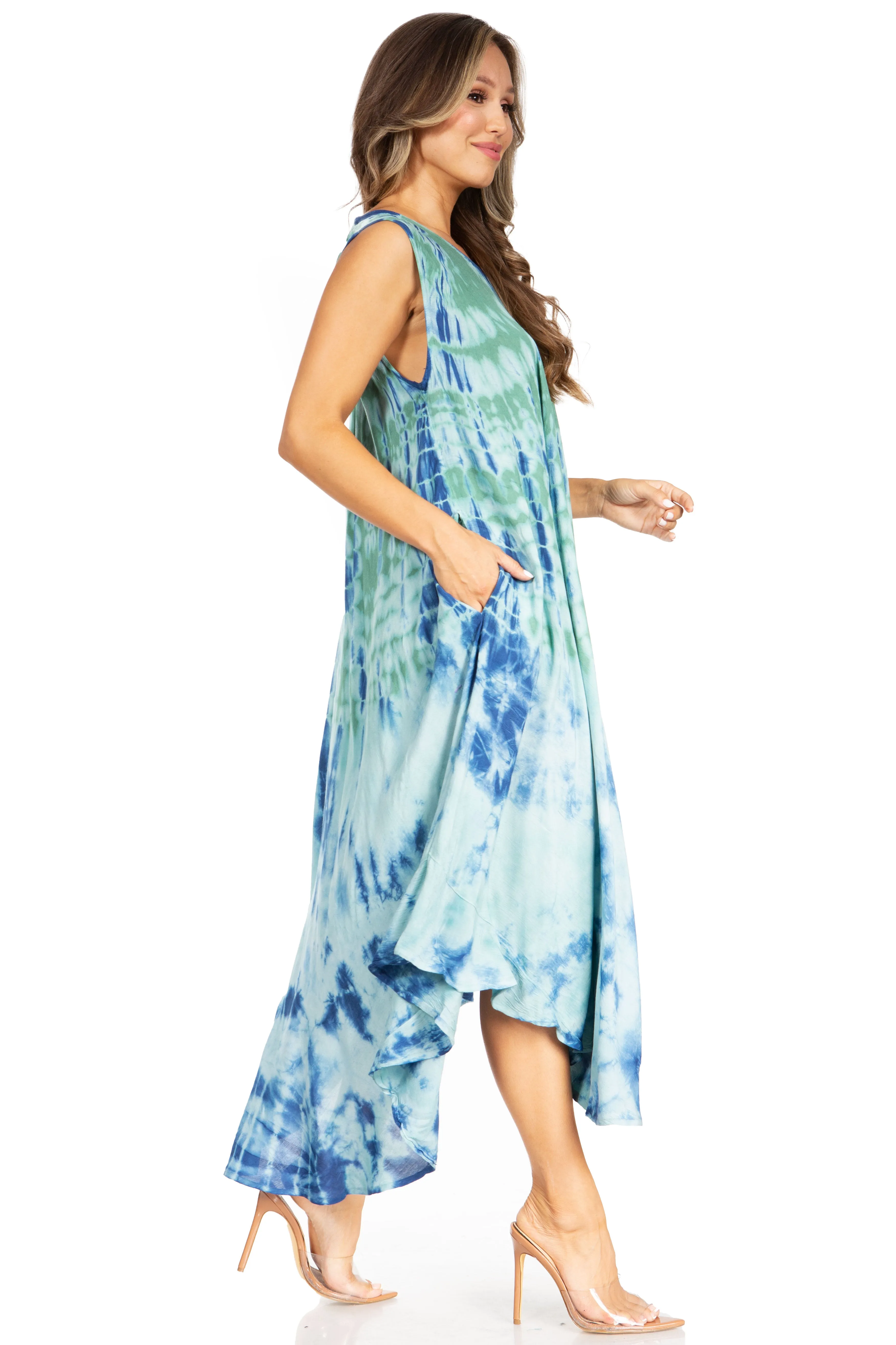 Sakkas Starlight Second Tie Dye Caftan Dress: Women's Beach Cover Up