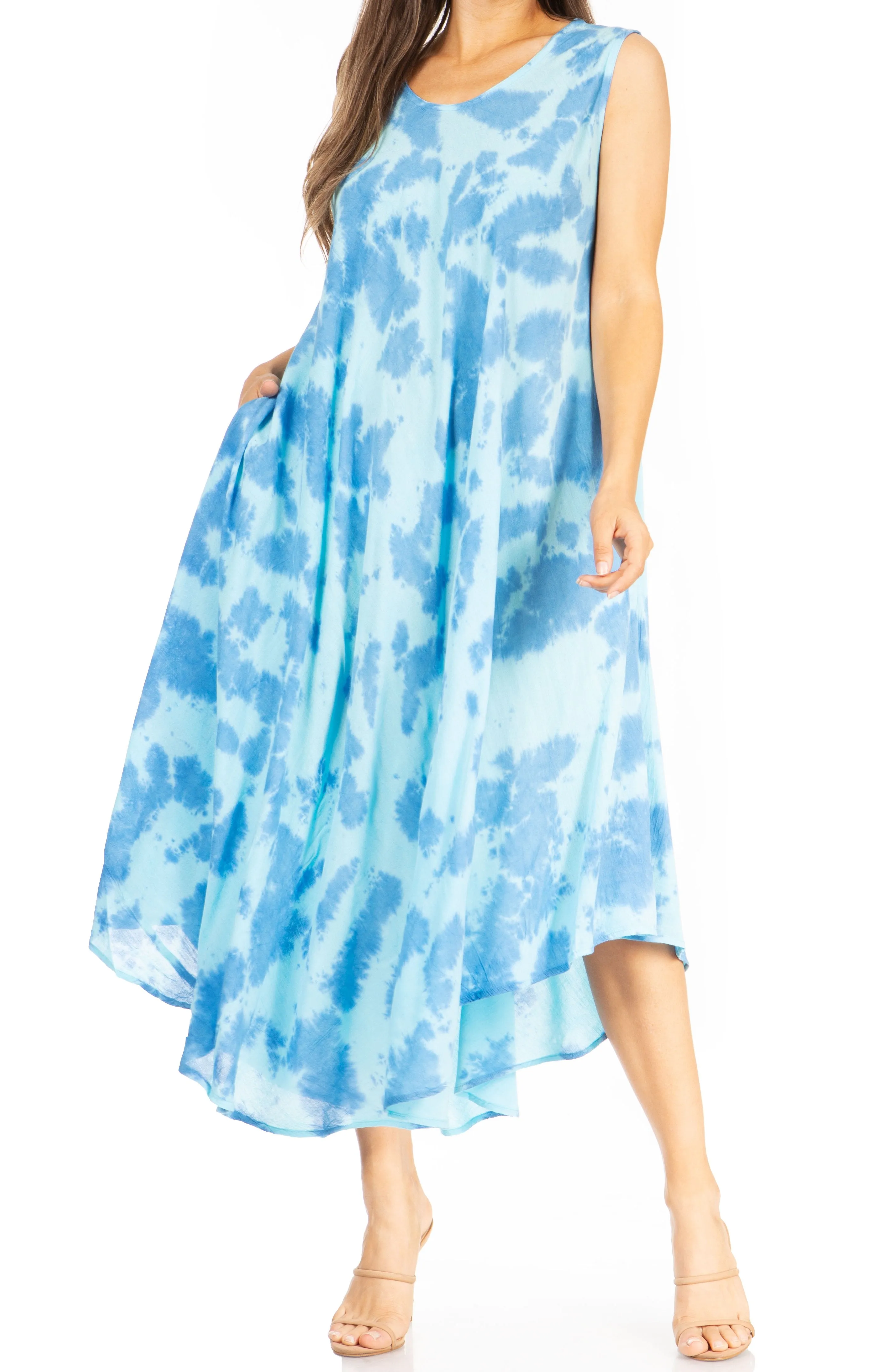 Sakkas Starlight Second Tie Dye Caftan Dress: Women's Beach Cover Up