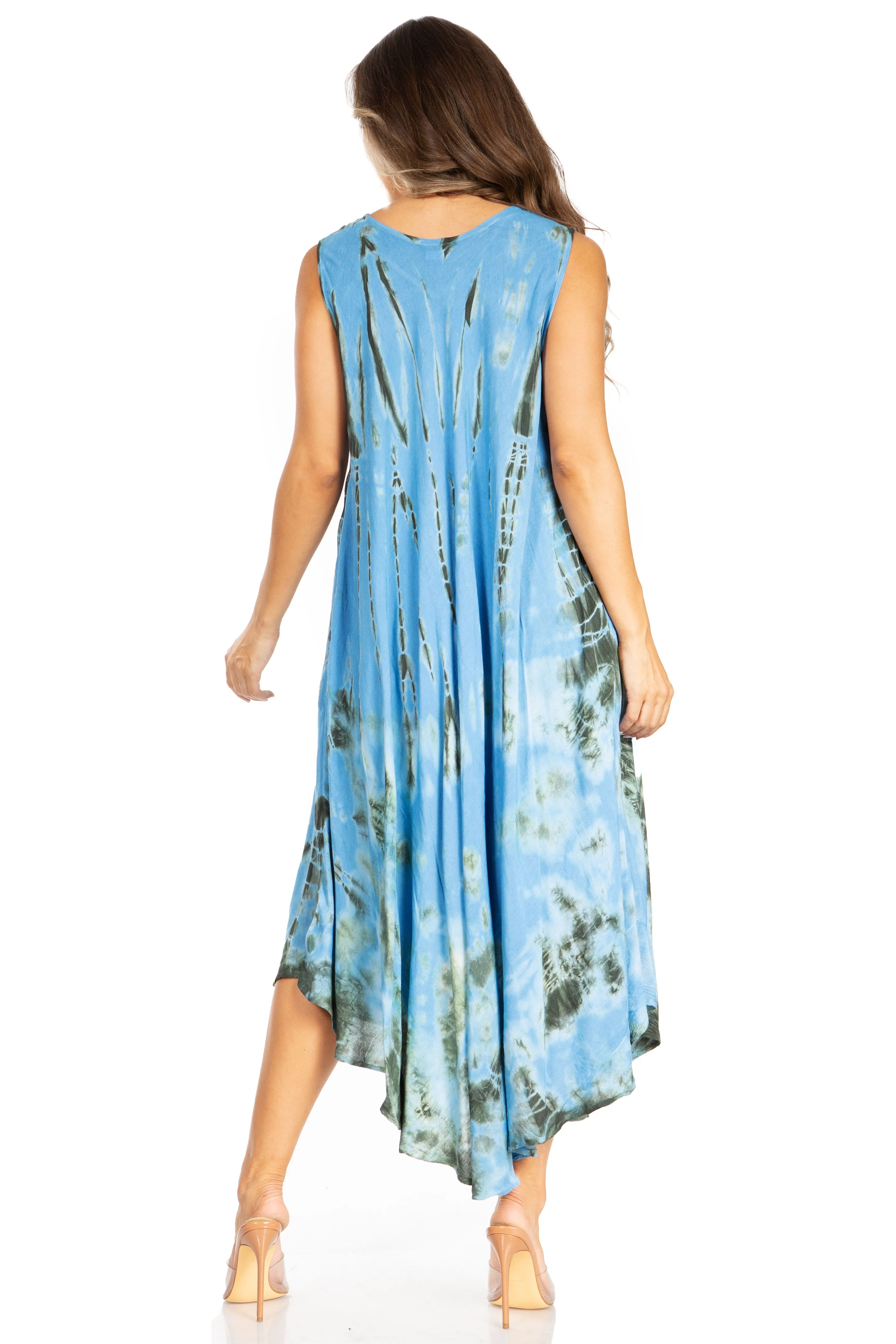 Sakkas Starlight Second Tie Dye Caftan Dress: Women's Beach Cover Up