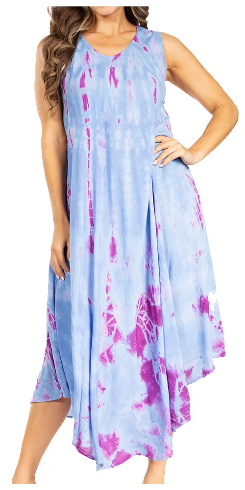 Sakkas Starlight Second Tie Dye Caftan Dress: Women's Beach Cover Up