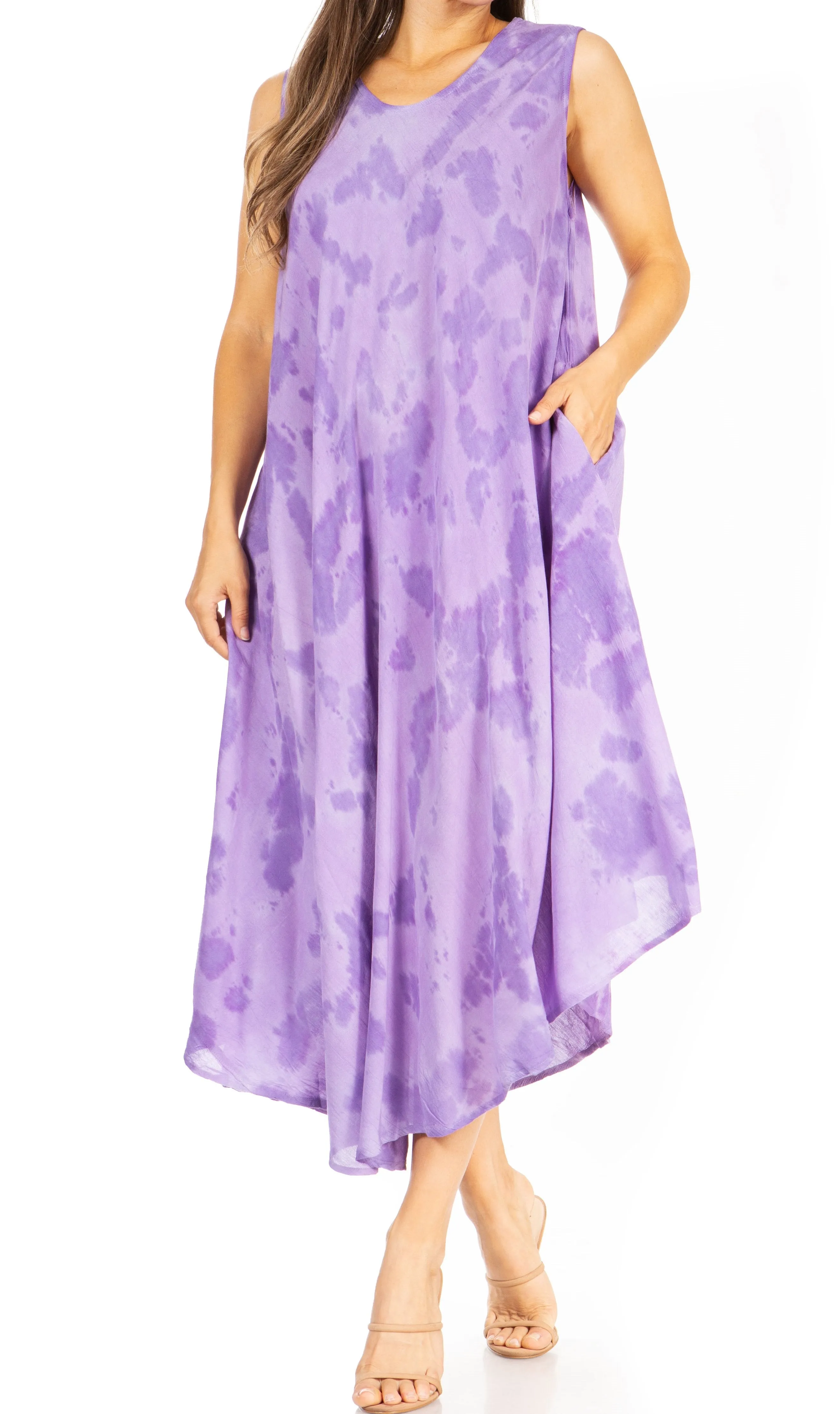 Sakkas Starlight Second Tie Dye Caftan Dress: Women's Beach Cover Up