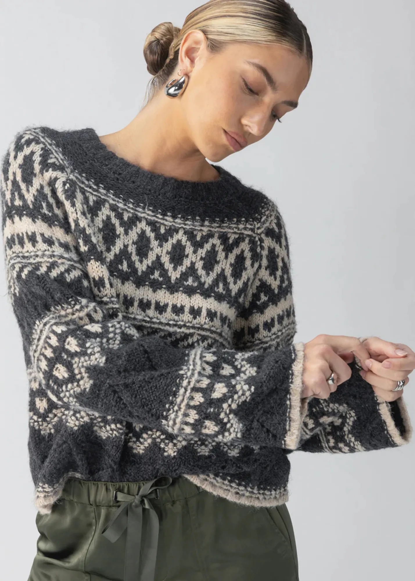 Sanctuary Clothing Fairisle Crew Neck Sweater