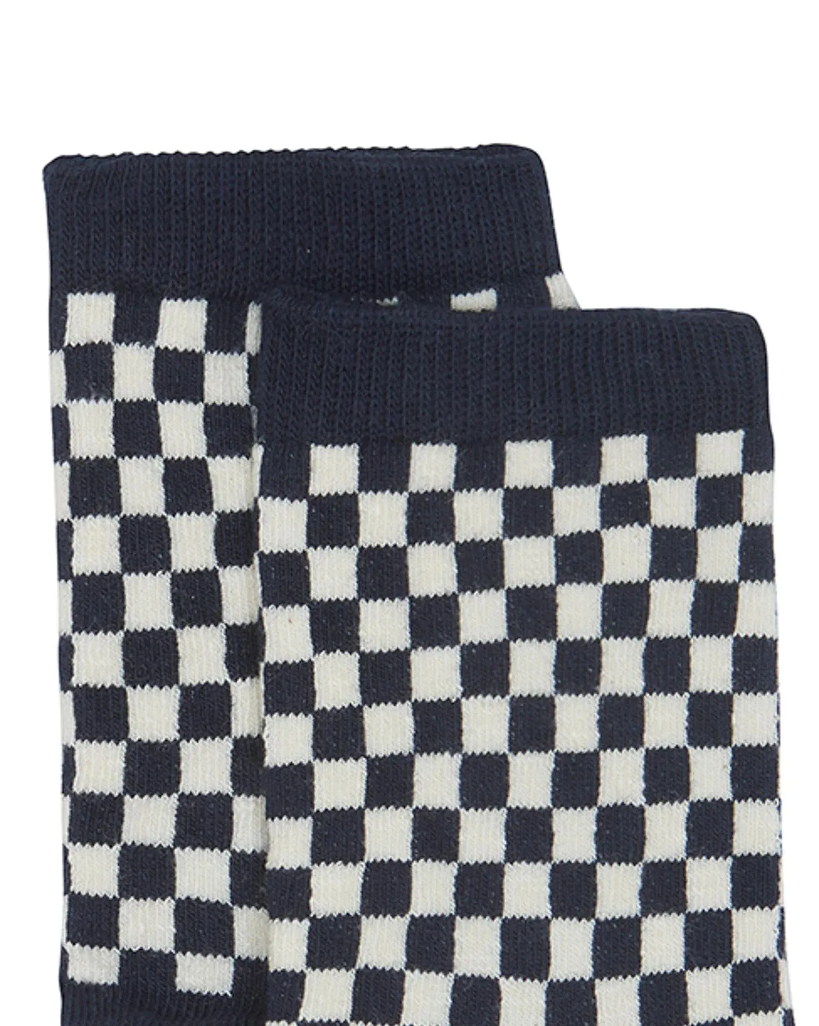 Set of Two Pairs Mixed Socks in Damier Navy