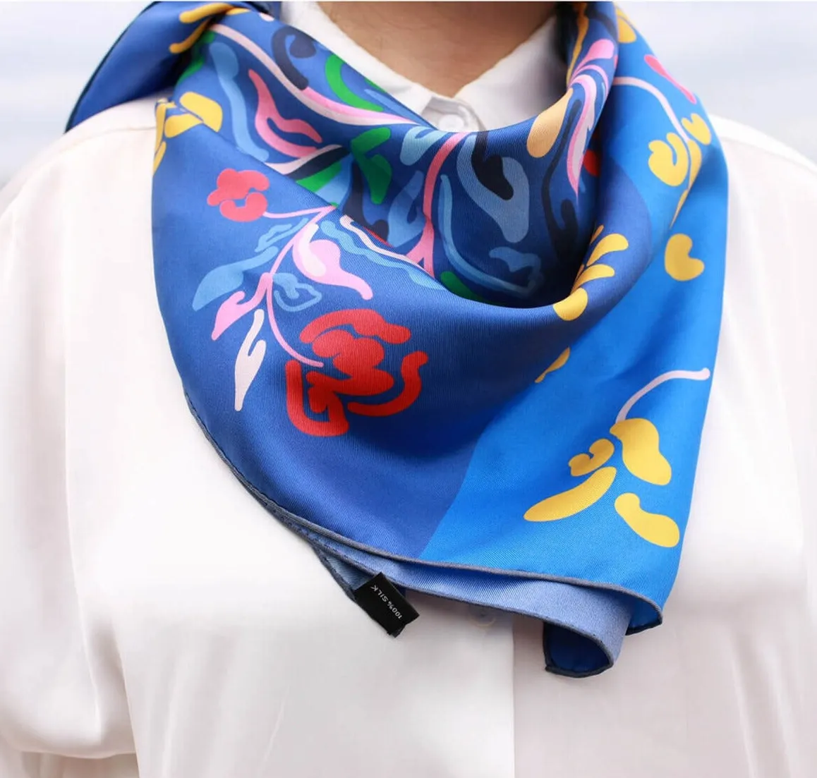 Silk Scarf of Night Flowers