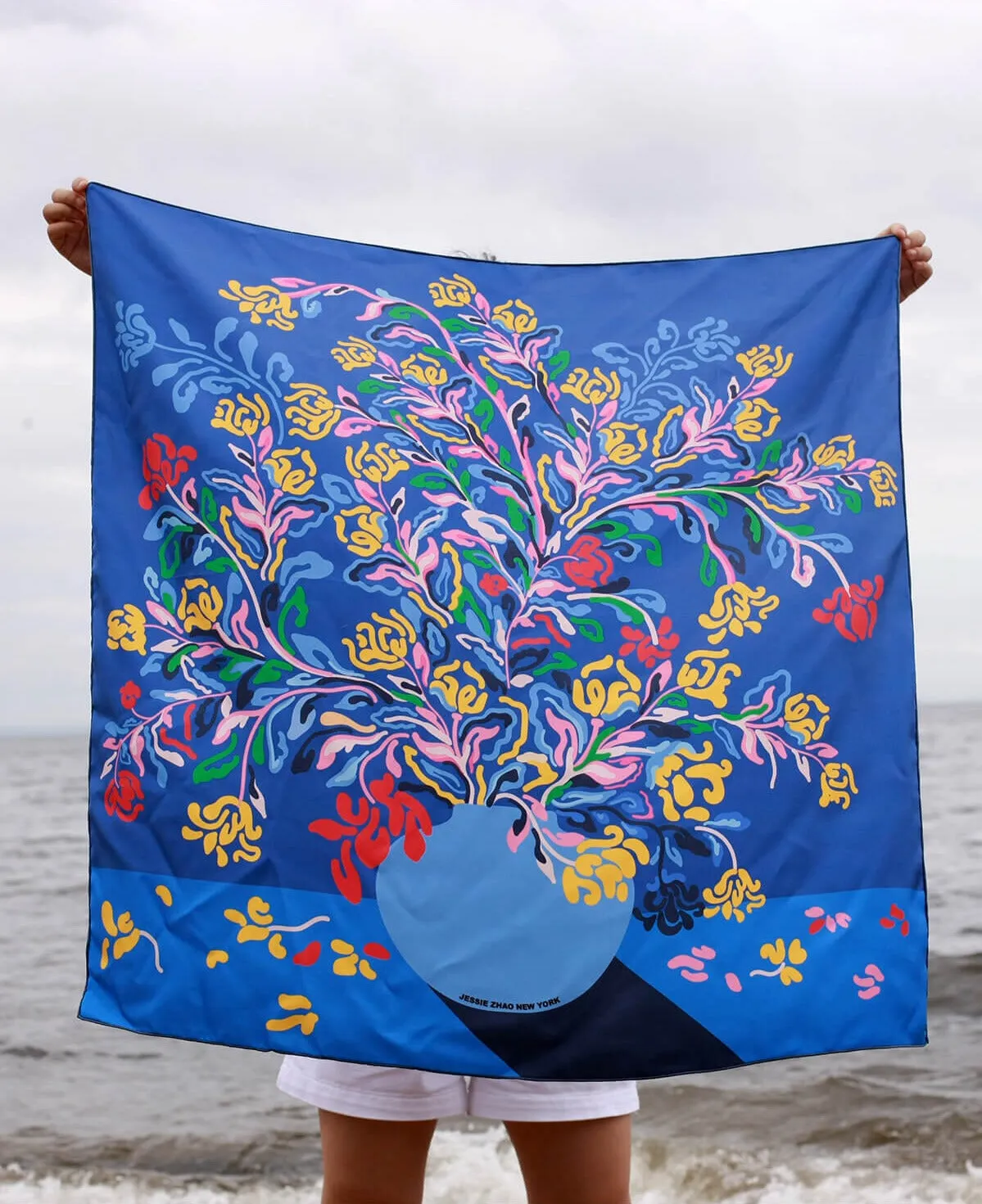 Silk Scarf of Night Flowers