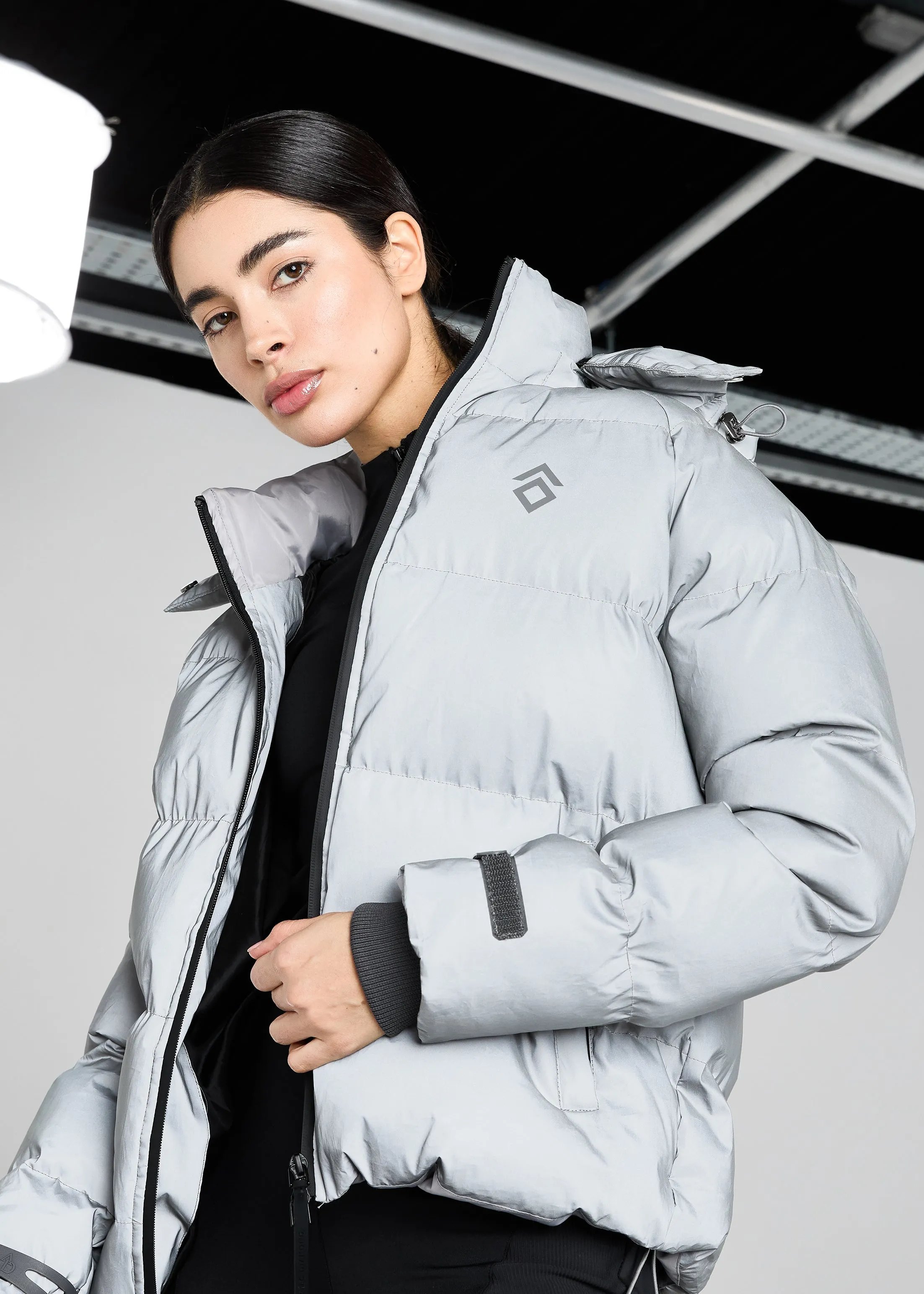 Silver Reflective Puffer Coat