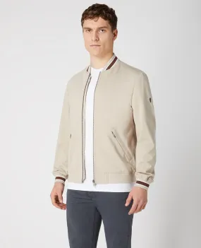 Slim Fit Cotton-Mix Stretch Bomber Jacket