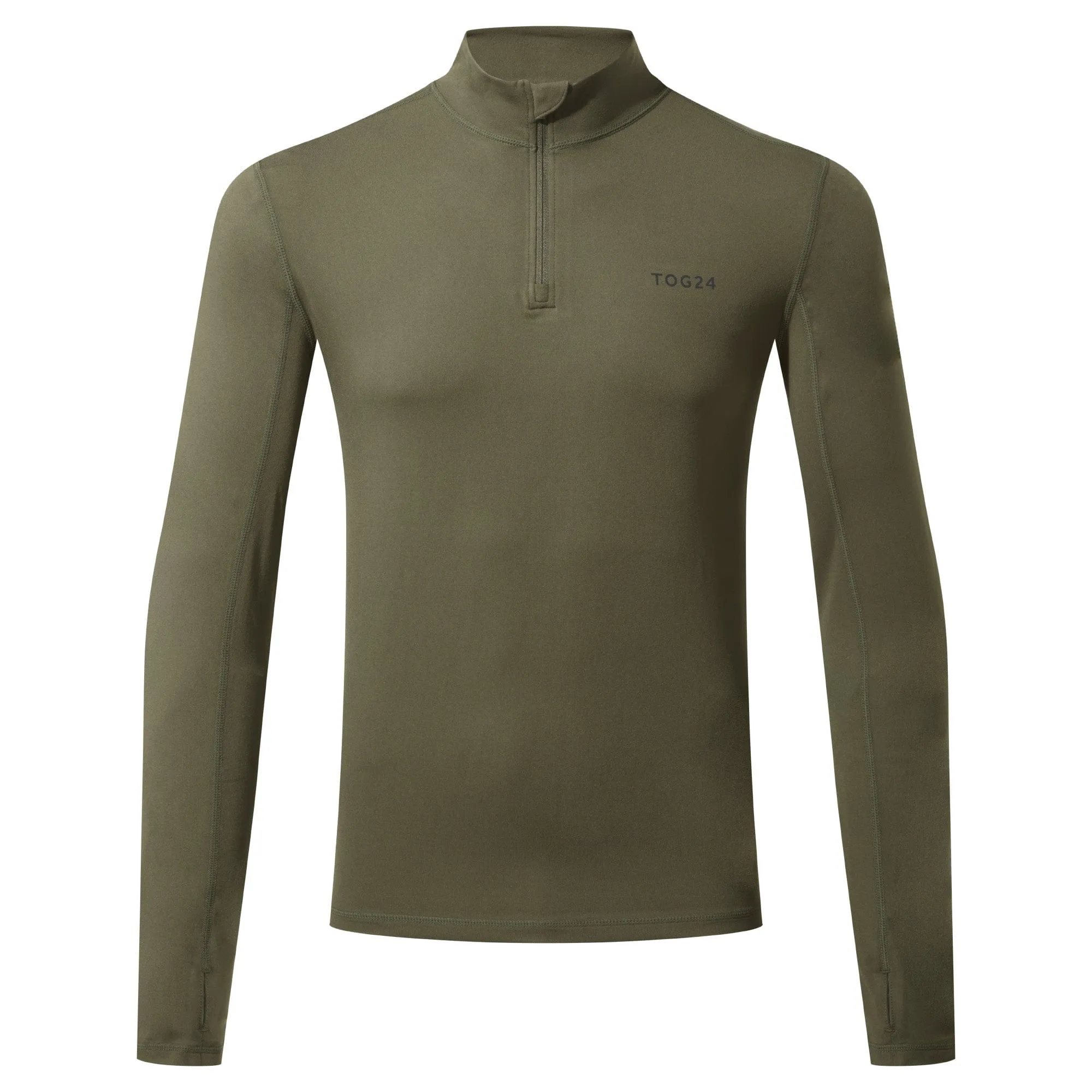 Snowdon Mens Thermal Base Layer Quarter Zip - Khaki