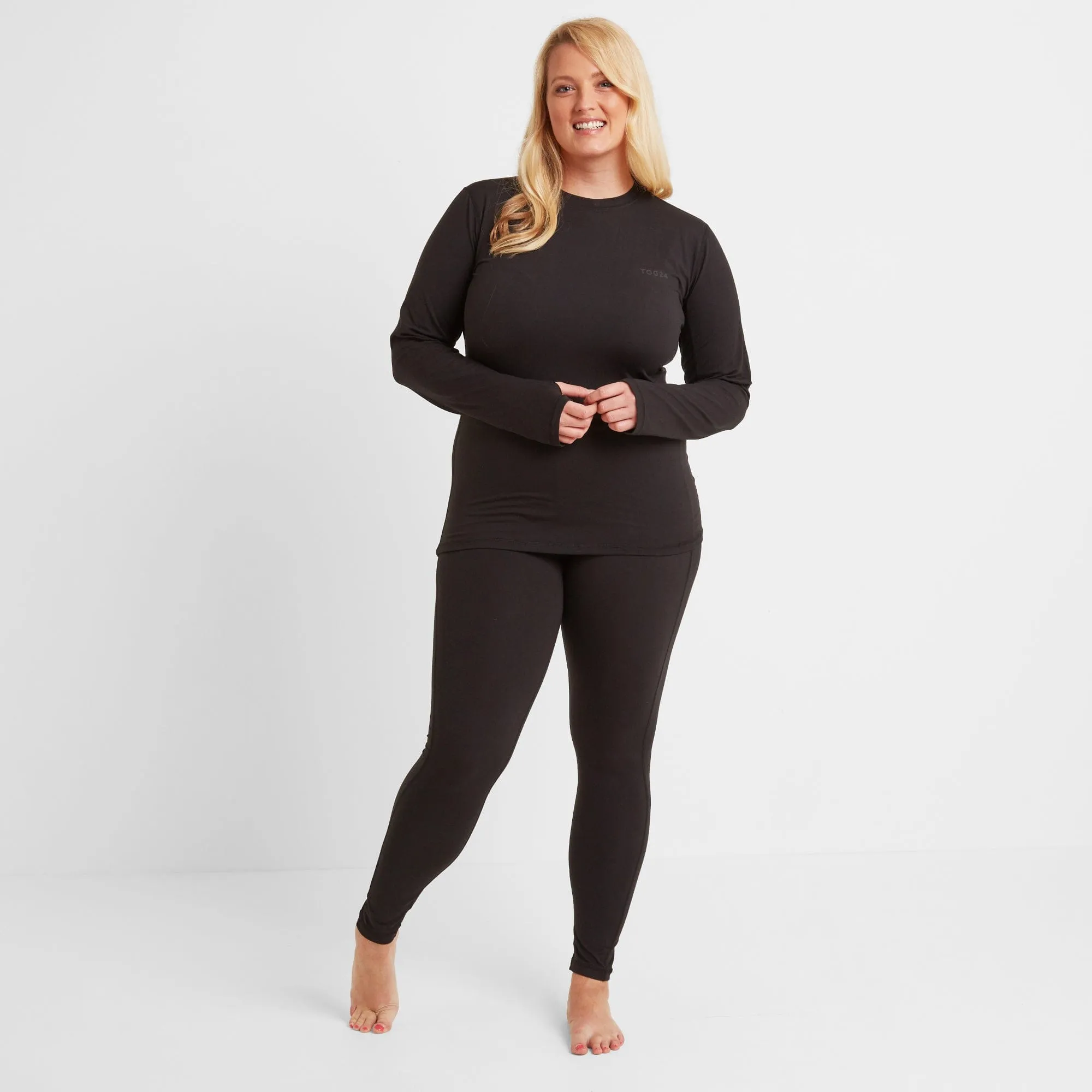 Snowdon Womens Thermal Base Layer Crew Neck - Black