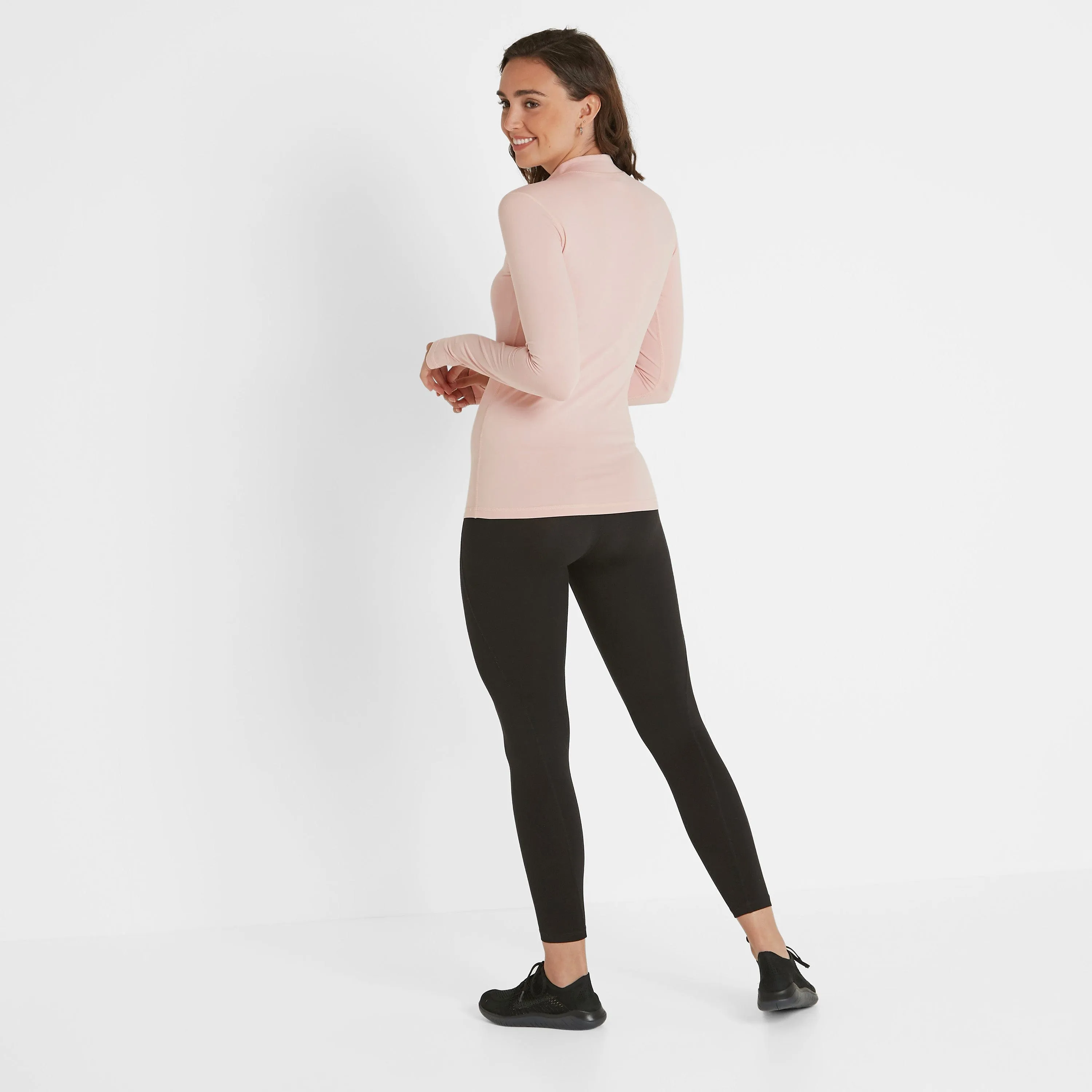 Snowdon Womens Thermal Base Layer Quarter Zip - Rose Pink