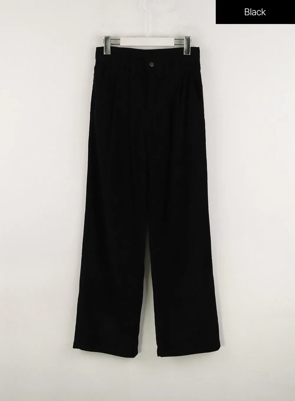 Solid Corduroy Straight Leg Pants OD318