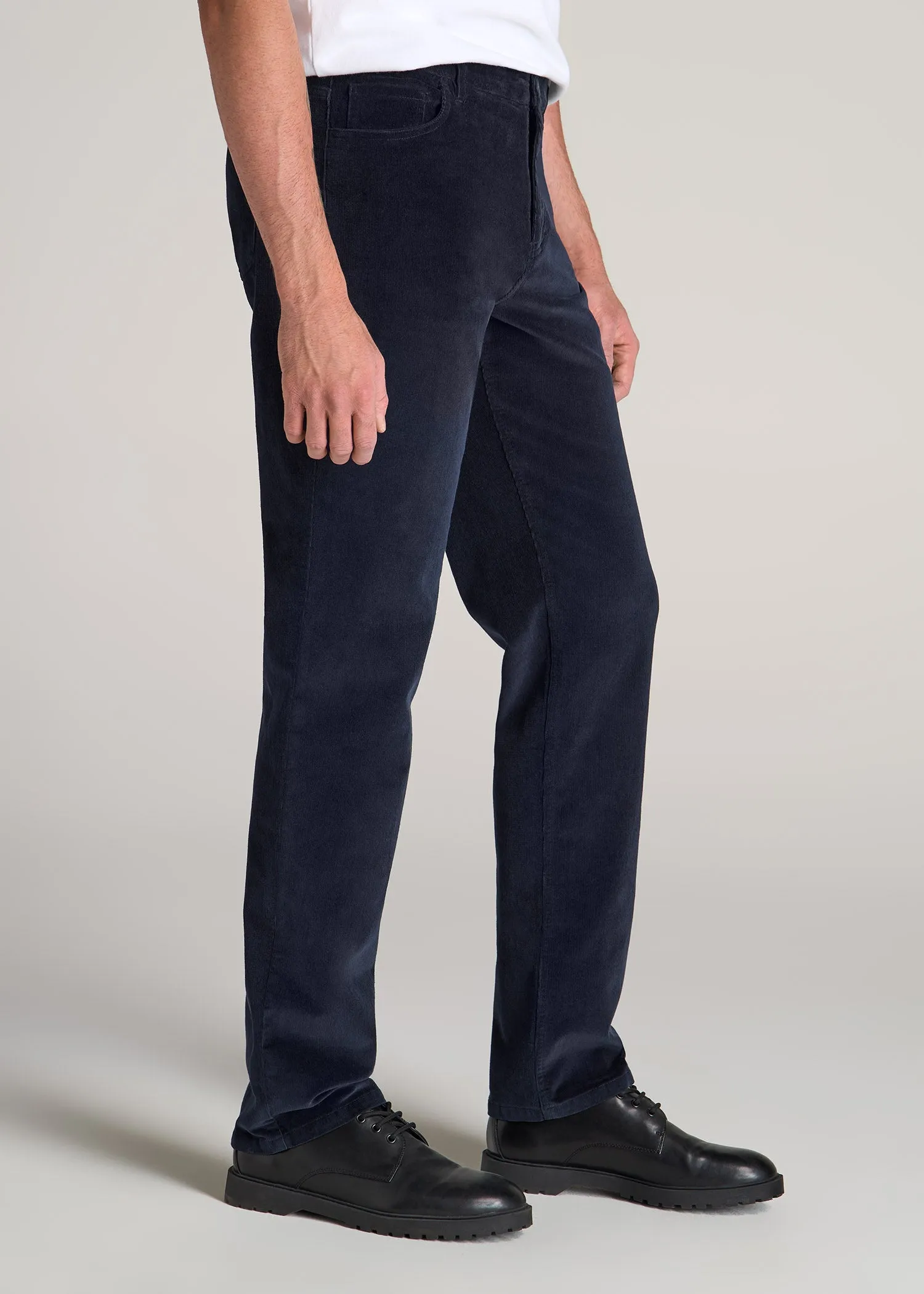 STRAIGHT-LEG Stretch Corduroy Pants for Tall Men in Evening Blue