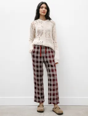 String Cowboy Pants Mall Plaid Bordeaux