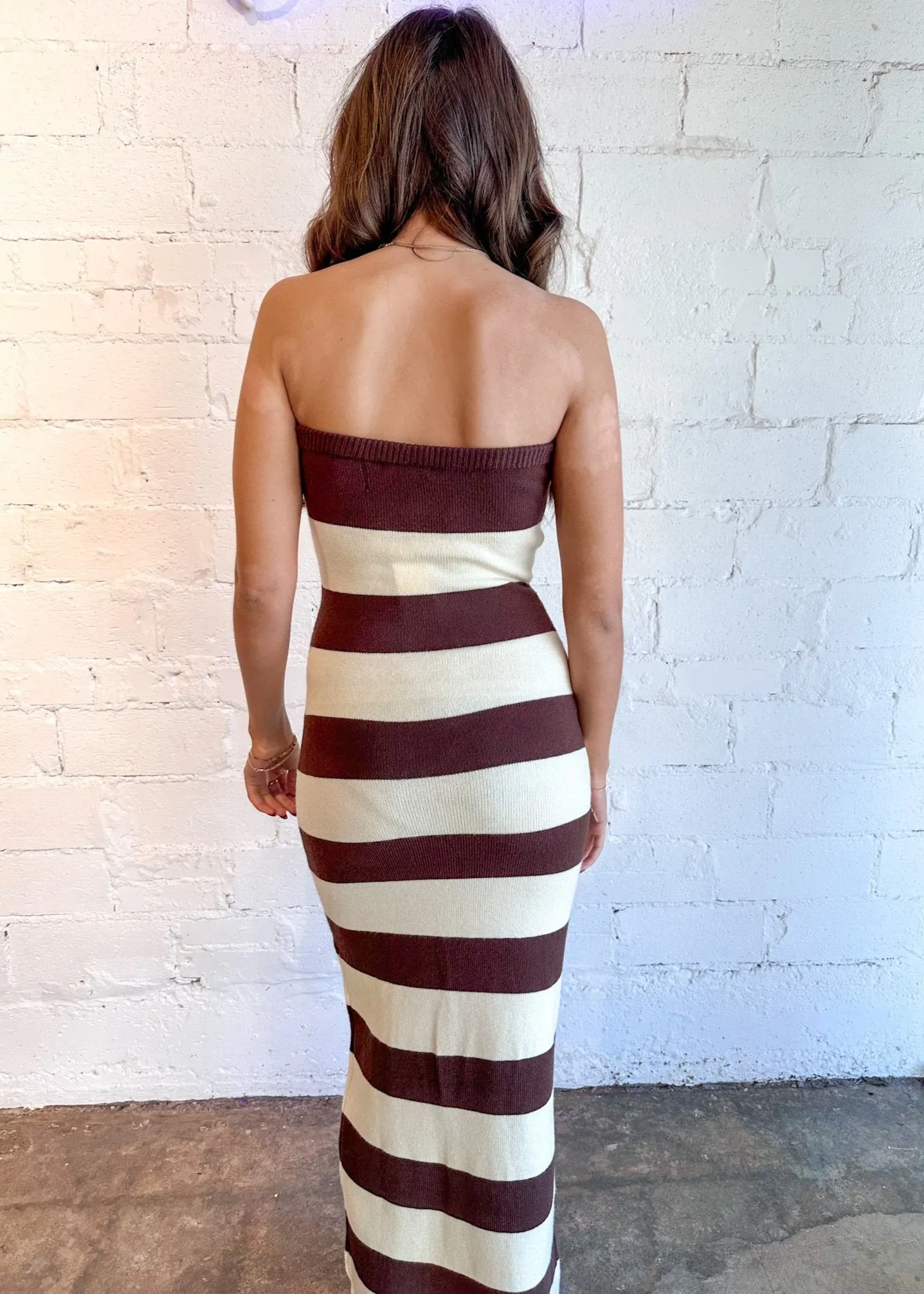 Striped Knit Maxi Dress