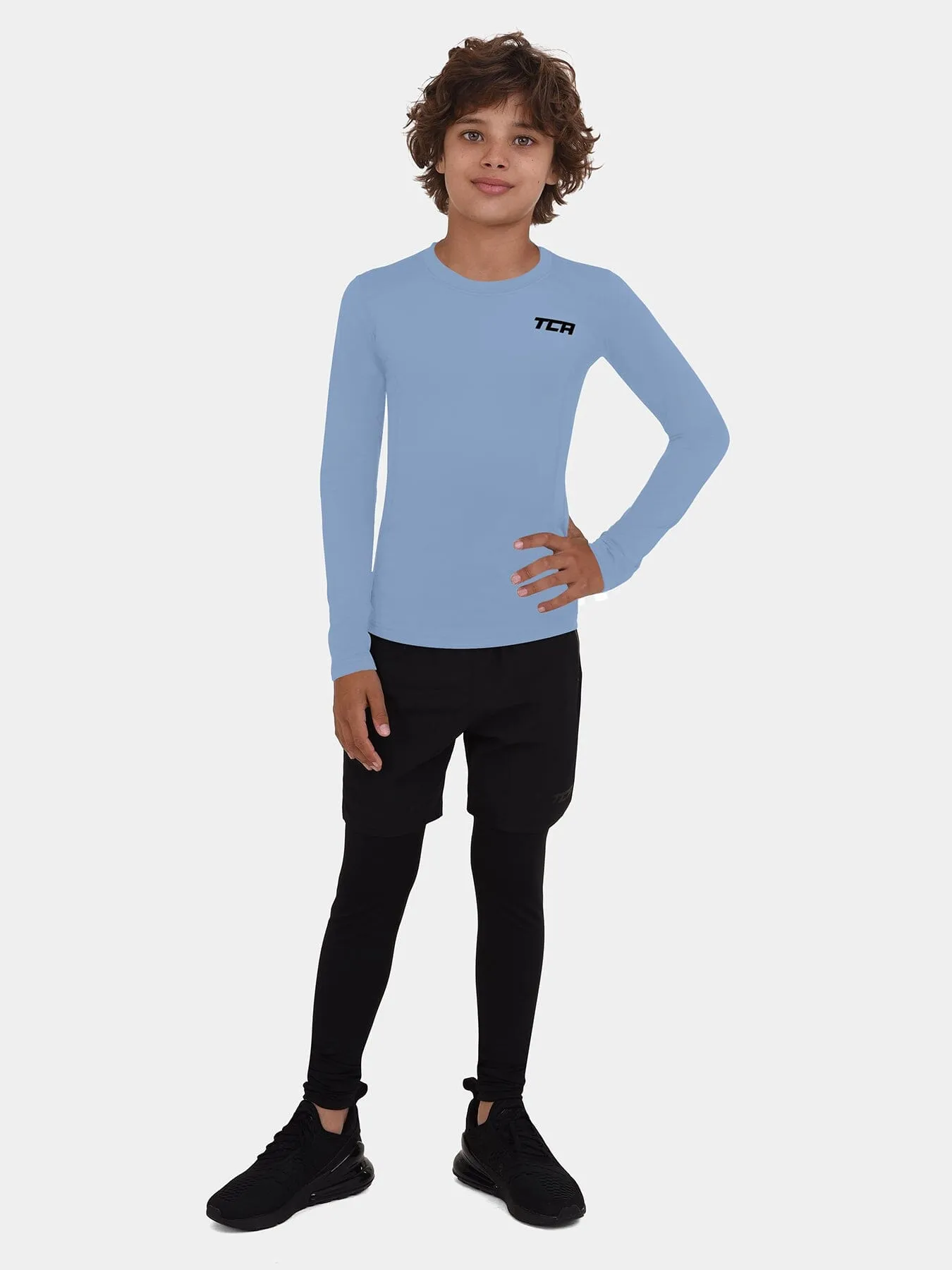 SuperThermal Compression Base Layer Long Sleeve Crew Neck For Boys With Brushed Inner Fabric