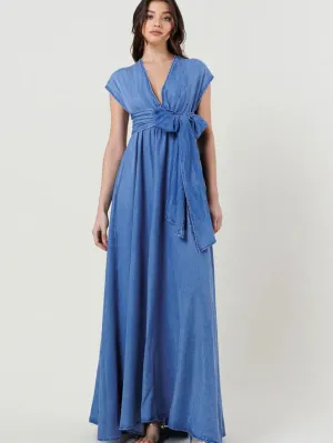 Tencel Cut Out Maxi Wrap Dress