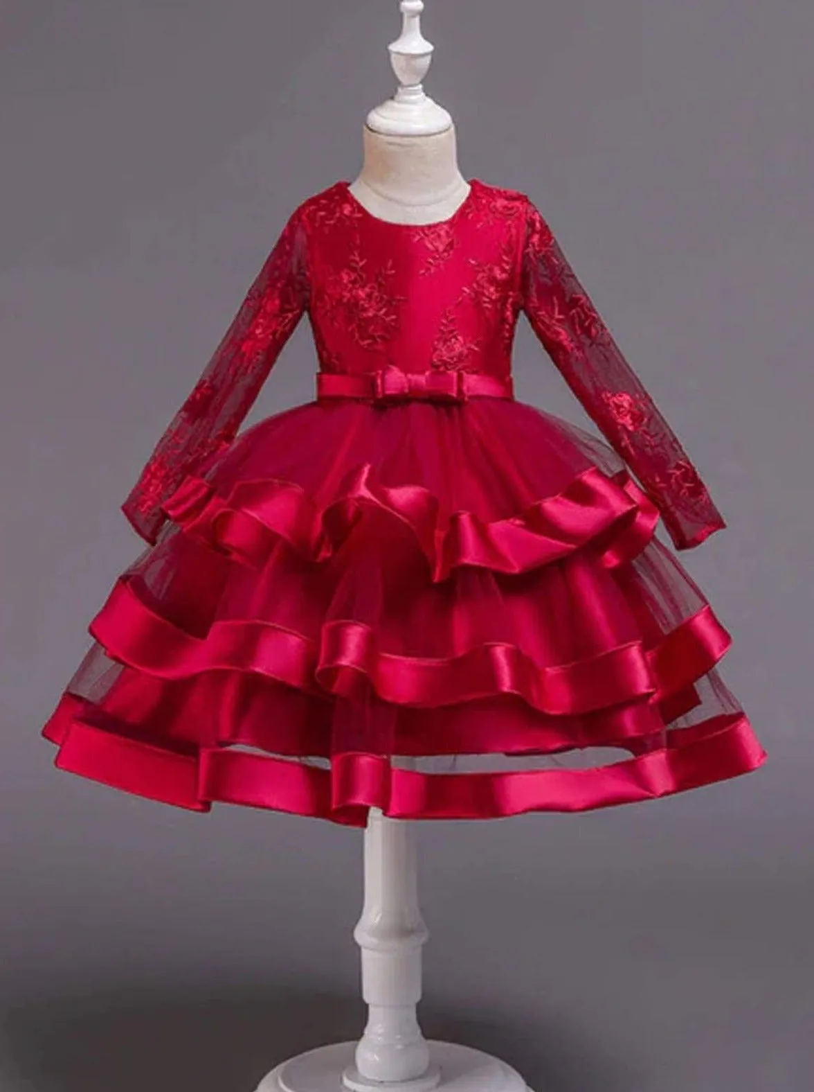 The Real Gift Tiered Lace Princess Holiday Dress