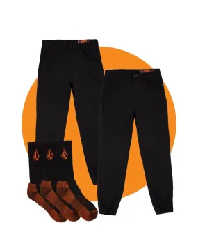 Tradies Caliper Cuffed Pant Twin Value Pack - Black