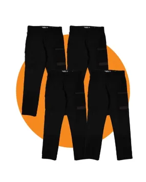 Tradies WP-3 Stretch Work Pants 4 Value Pack - Black