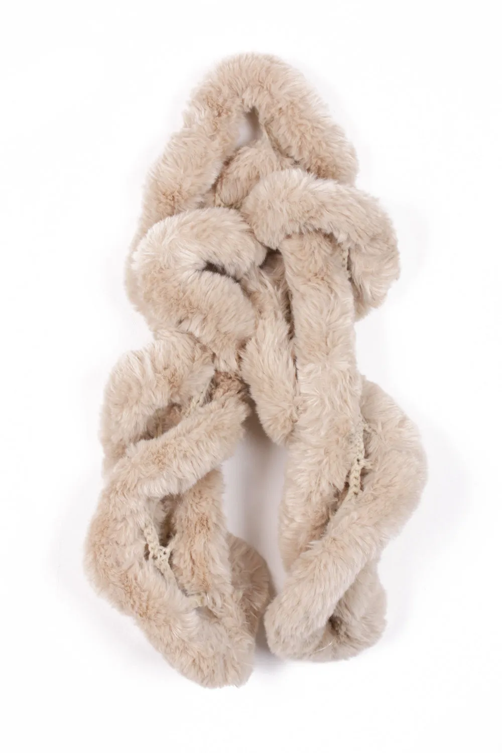 Ultrasoft Faux Rabbit Fur Crochet Twisted Scarf