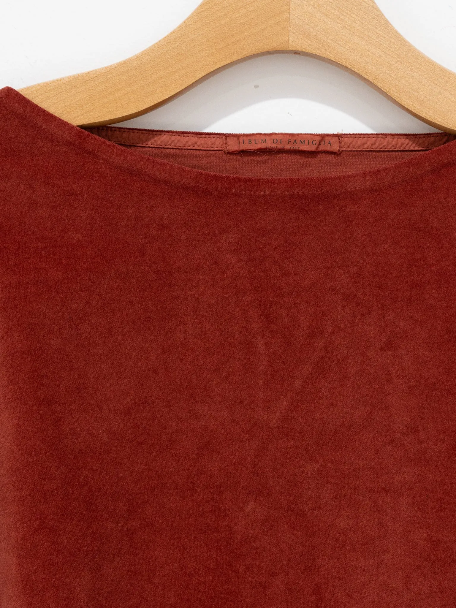 Velvet Boatneck Tunic - Red