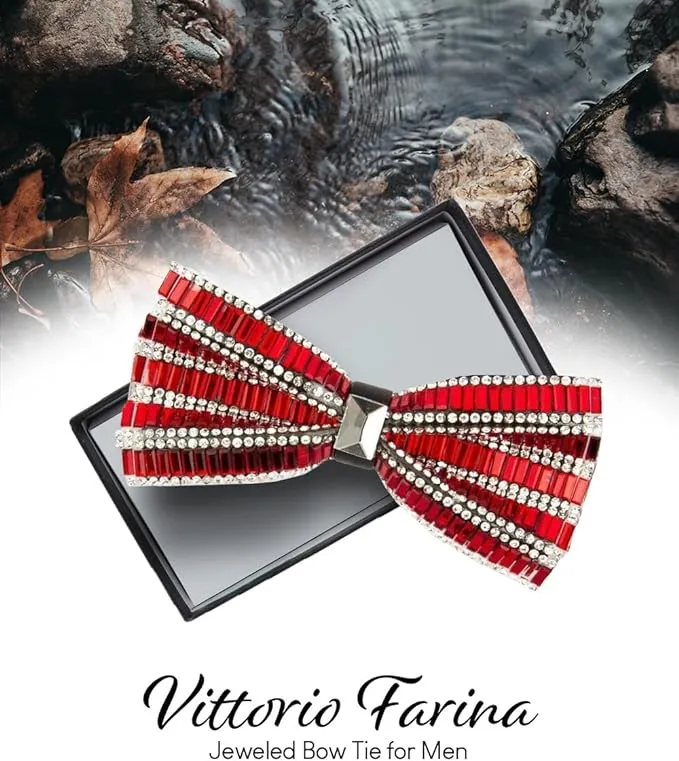 Vittorio Farina Men's Jeweled Bow Tie in Gift Box