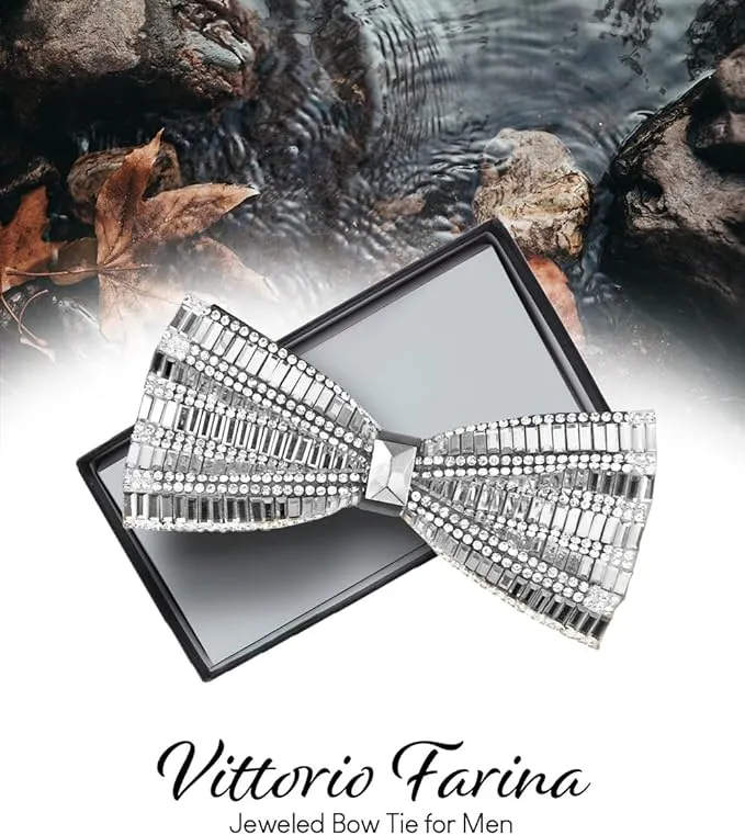 Vittorio Farina Men's Jeweled Bow Tie in Gift Box