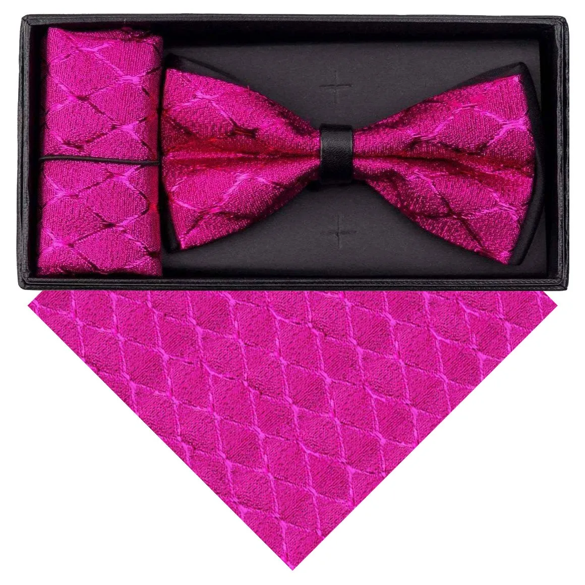 Vittotio Farina Men's Rhinestone Bow Tie and Pocket Square in Gift Box