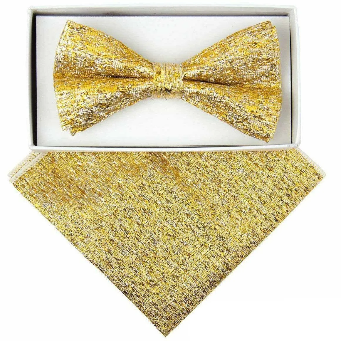 Vittotio Farina Men's Rhinestone Bow Tie and Pocket Square in Gift Box