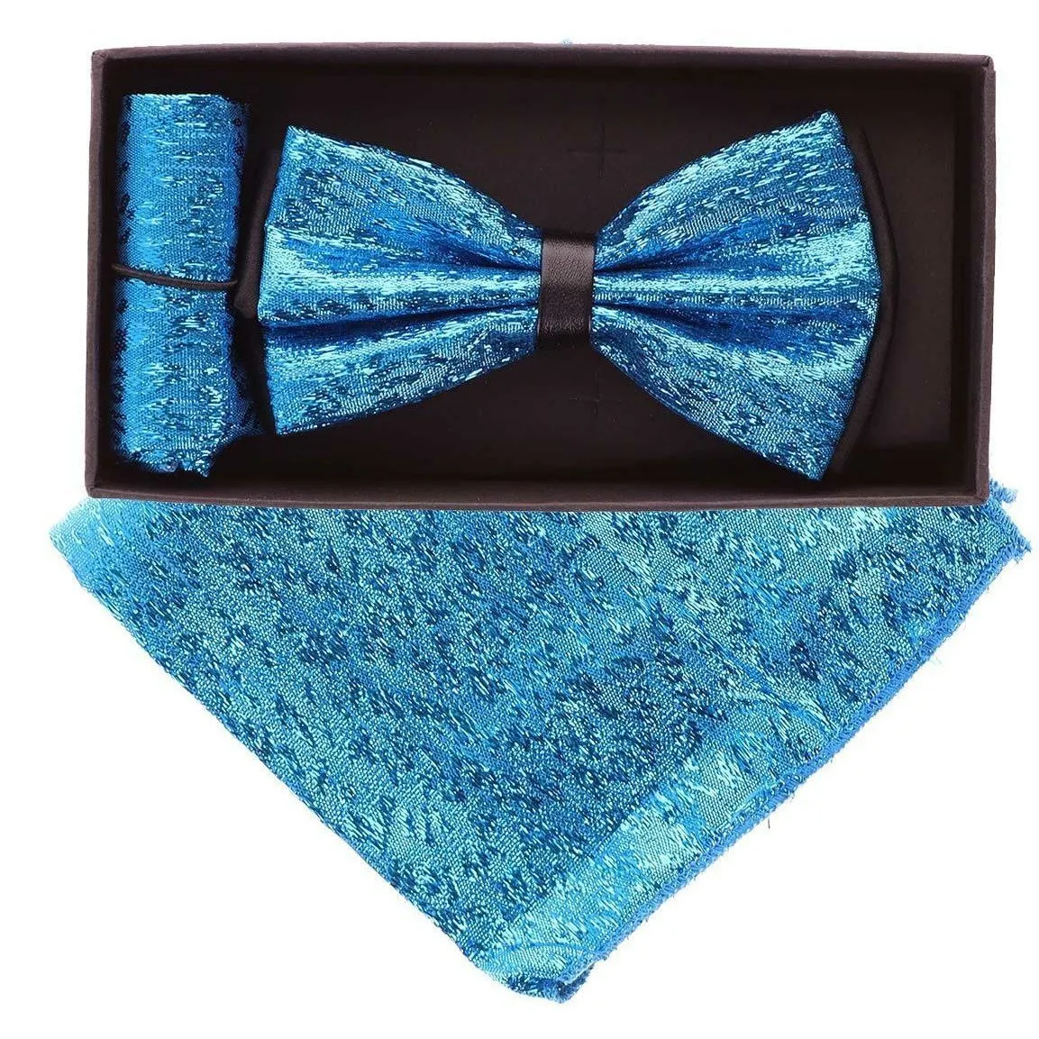 Vittotio Farina Men's Rhinestone Bow Tie and Pocket Square in Gift Box