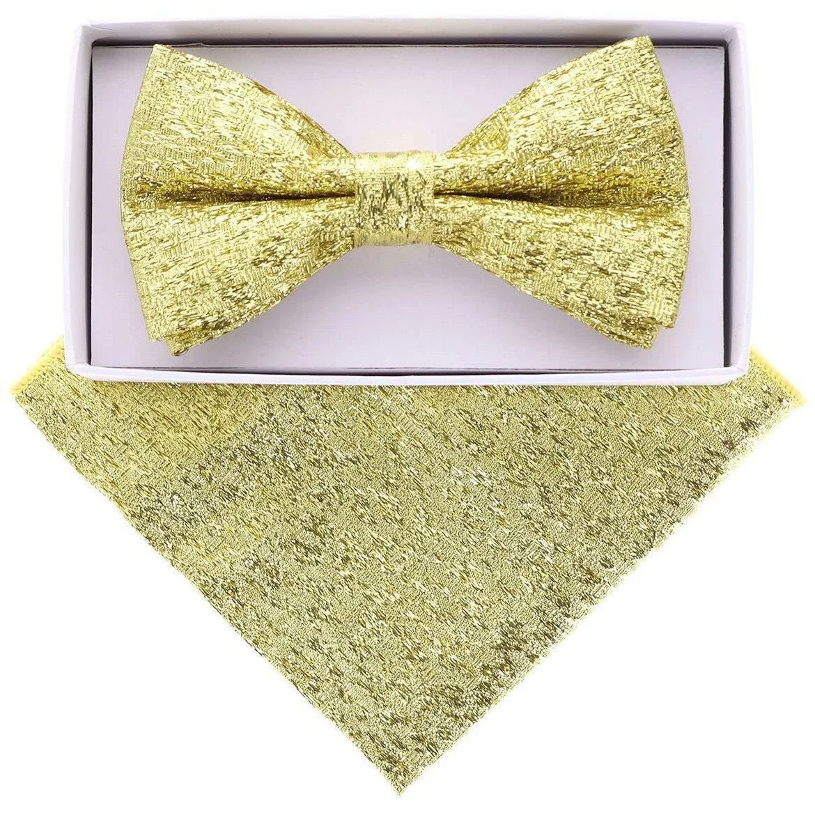 Vittotio Farina Men's Rhinestone Bow Tie and Pocket Square in Gift Box