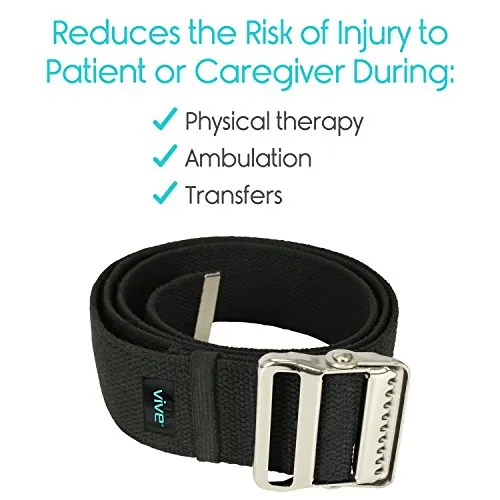 Vive Gait Transfer Belt (60 Inch) Assisting Device for Seniors, Elderly, Pediatric, Bariatric, Occupational and Physical Therapy