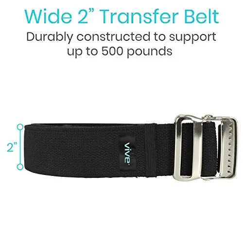 Vive Gait Transfer Belt (60 Inch) Assisting Device for Seniors, Elderly, Pediatric, Bariatric, Occupational and Physical Therapy