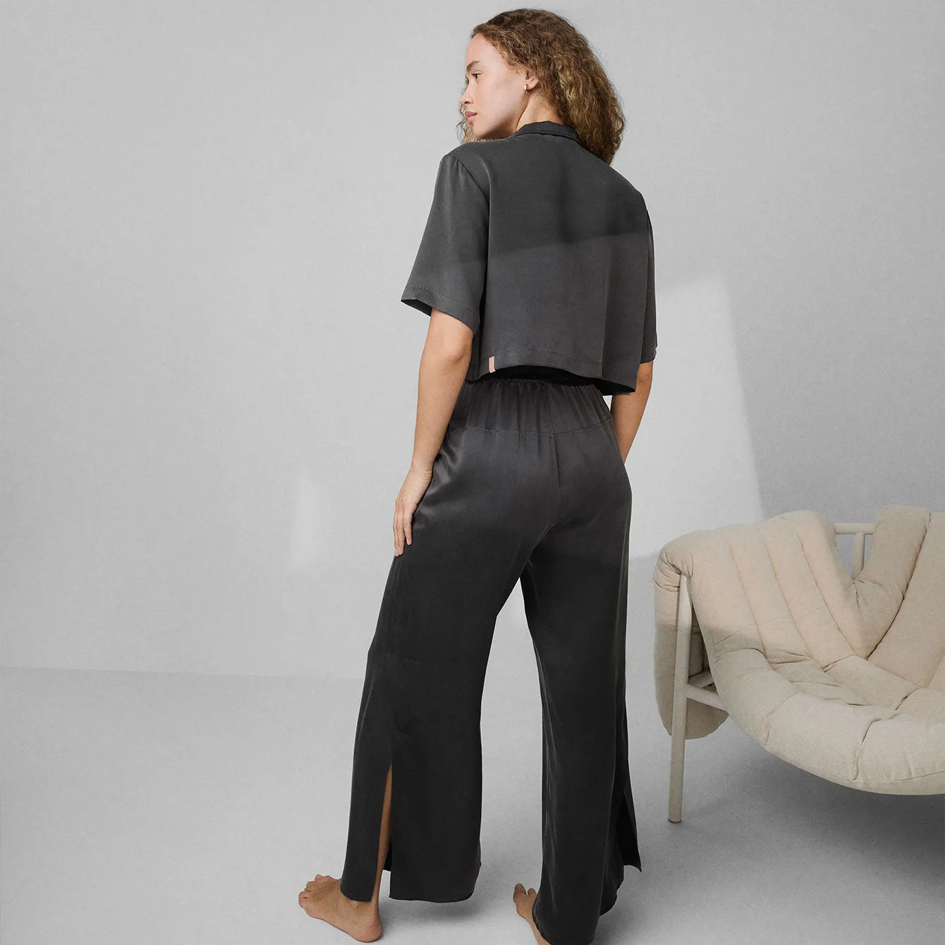 Washable Silk High Rise Pant Set