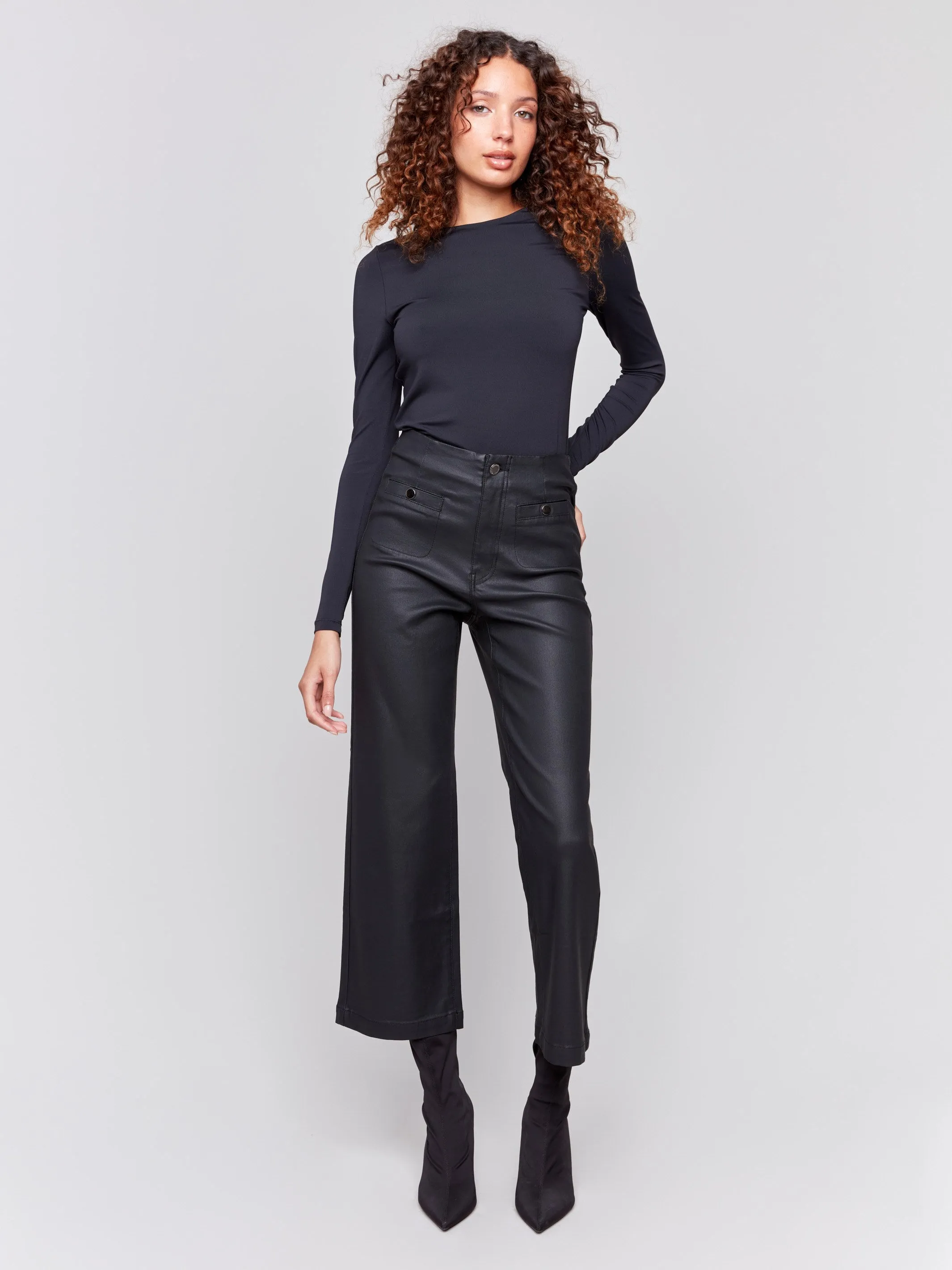 Wax Flared Pants - Black