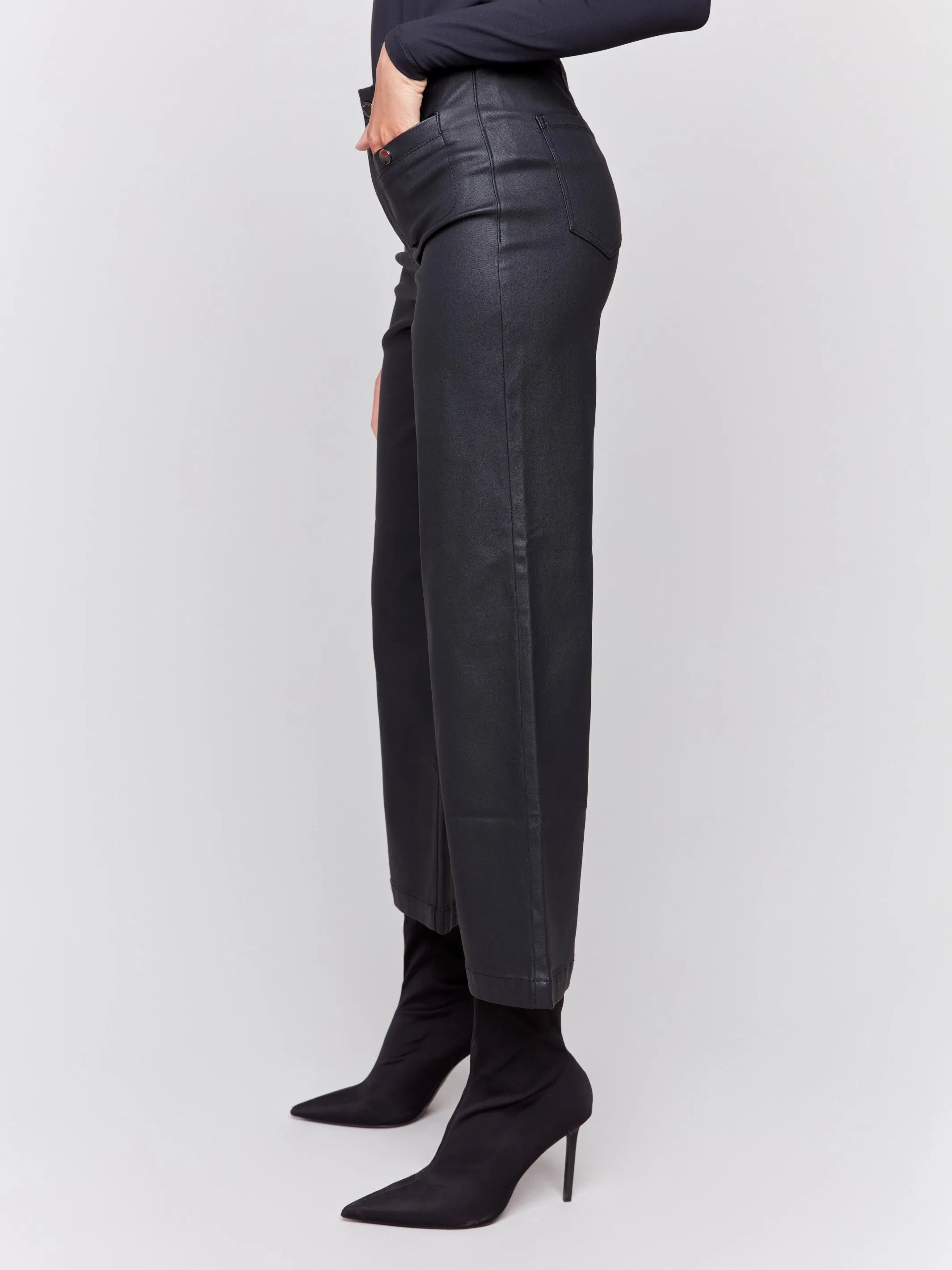 Wax Flared Pants - Black