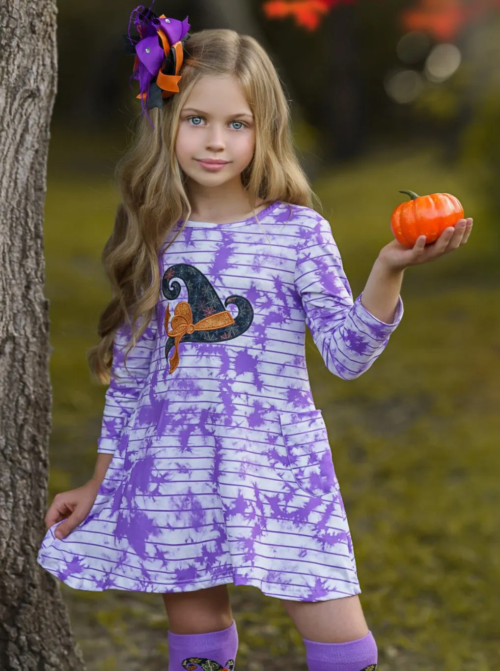 Witch You Would Tie Dye Dress, Hair Clip, Socks and Purse Set