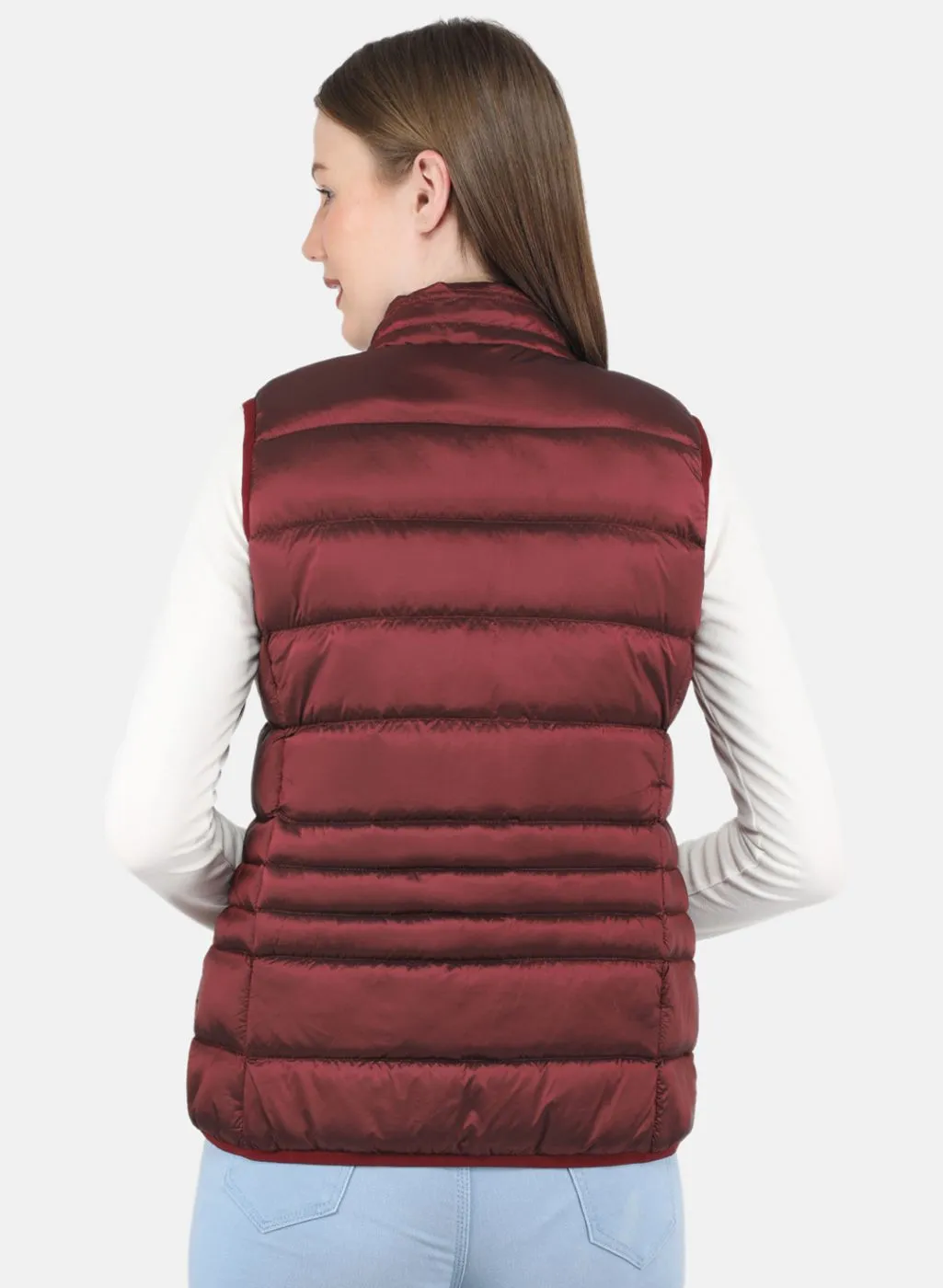 Women Maroon Puffer Jacket