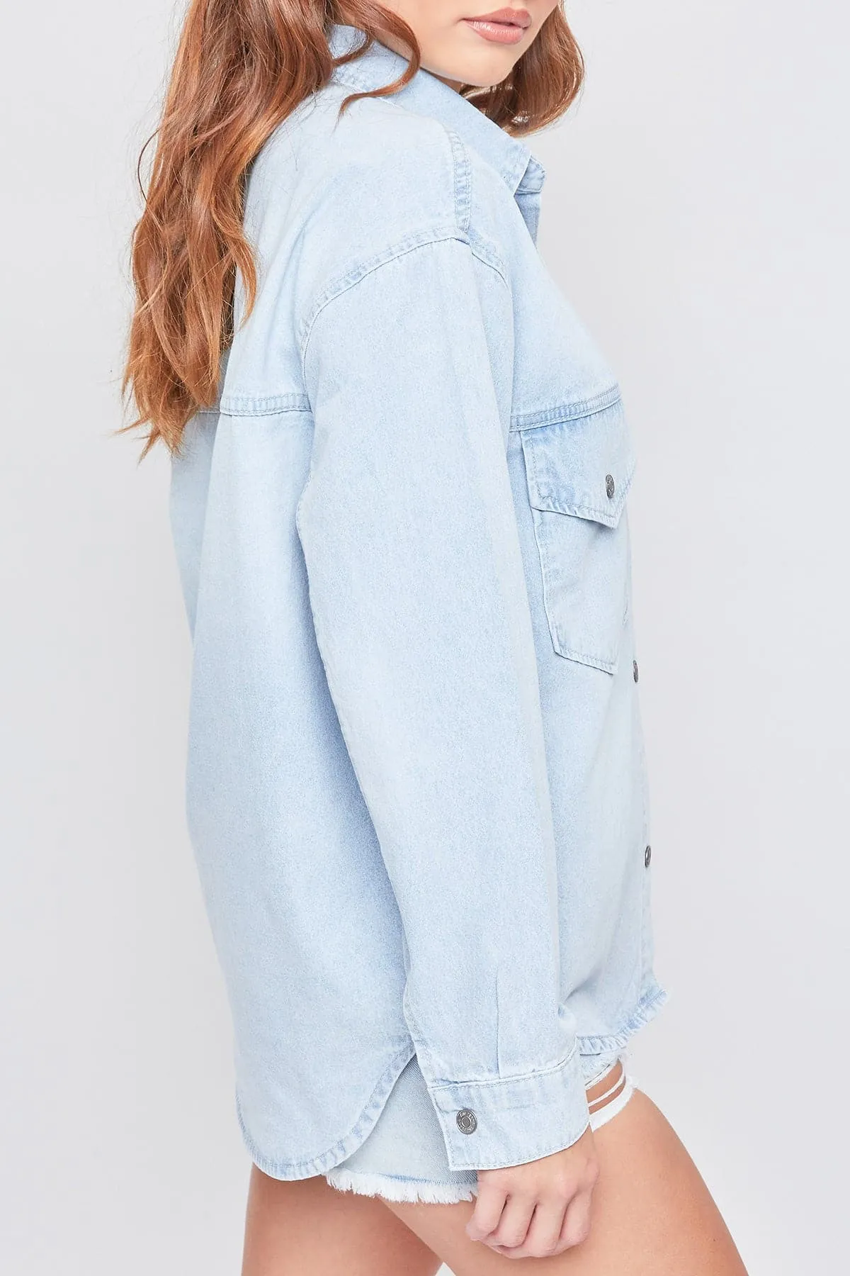 Women's Long Sleeve Denim Oversized Shacket