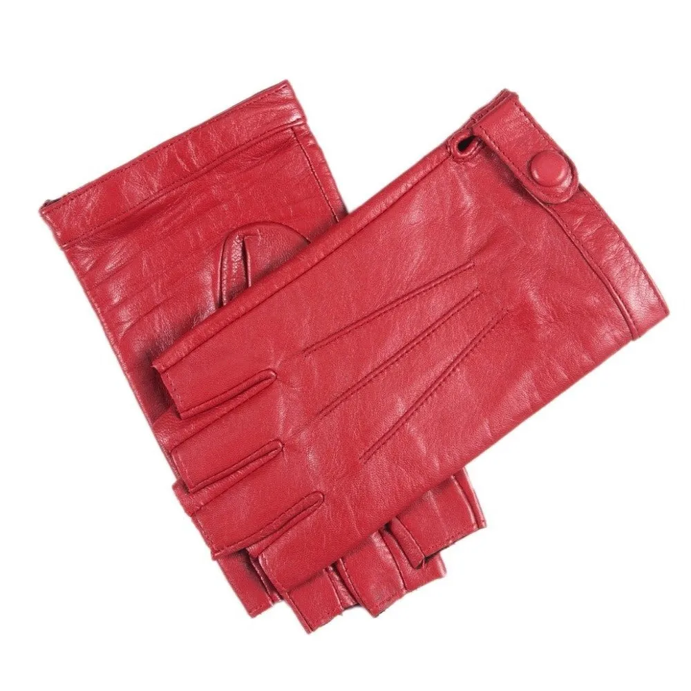 YISEVEN Women's Fingerless Lambskin  Leather Gloves